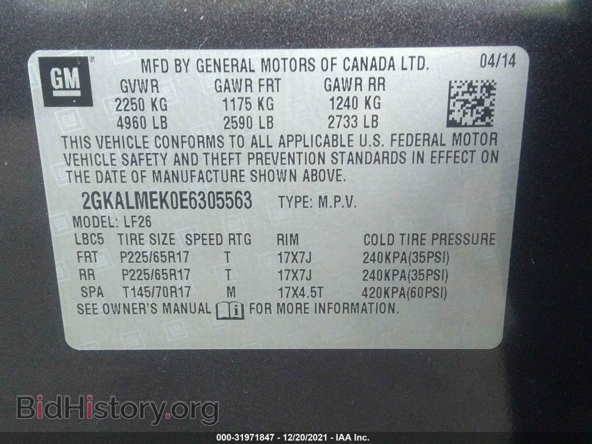 2014 GMC TERRAIN - VIN: 2GKALMEK0E6305563 - Photo 9