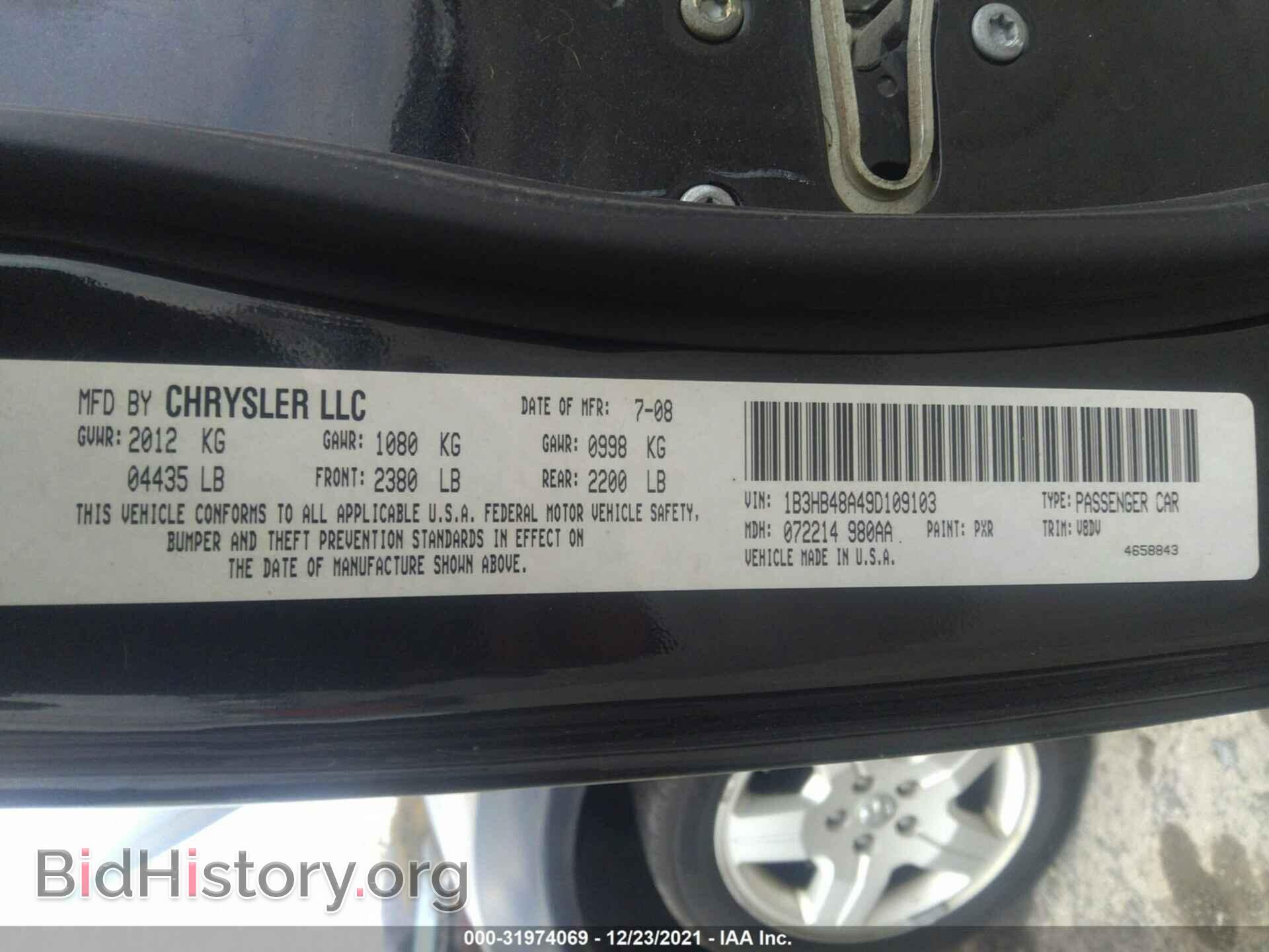 2009 DODGE CALIBER - VIN: 1B3HB48A49D109103 - Photo 9