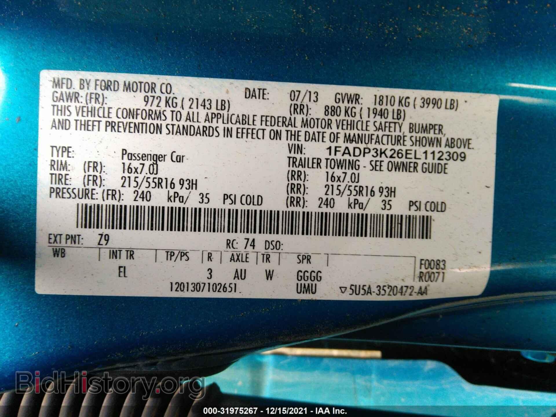 2014 FORD FOCUS - VIN: 1FADP3K26EL112309 - Photo 9