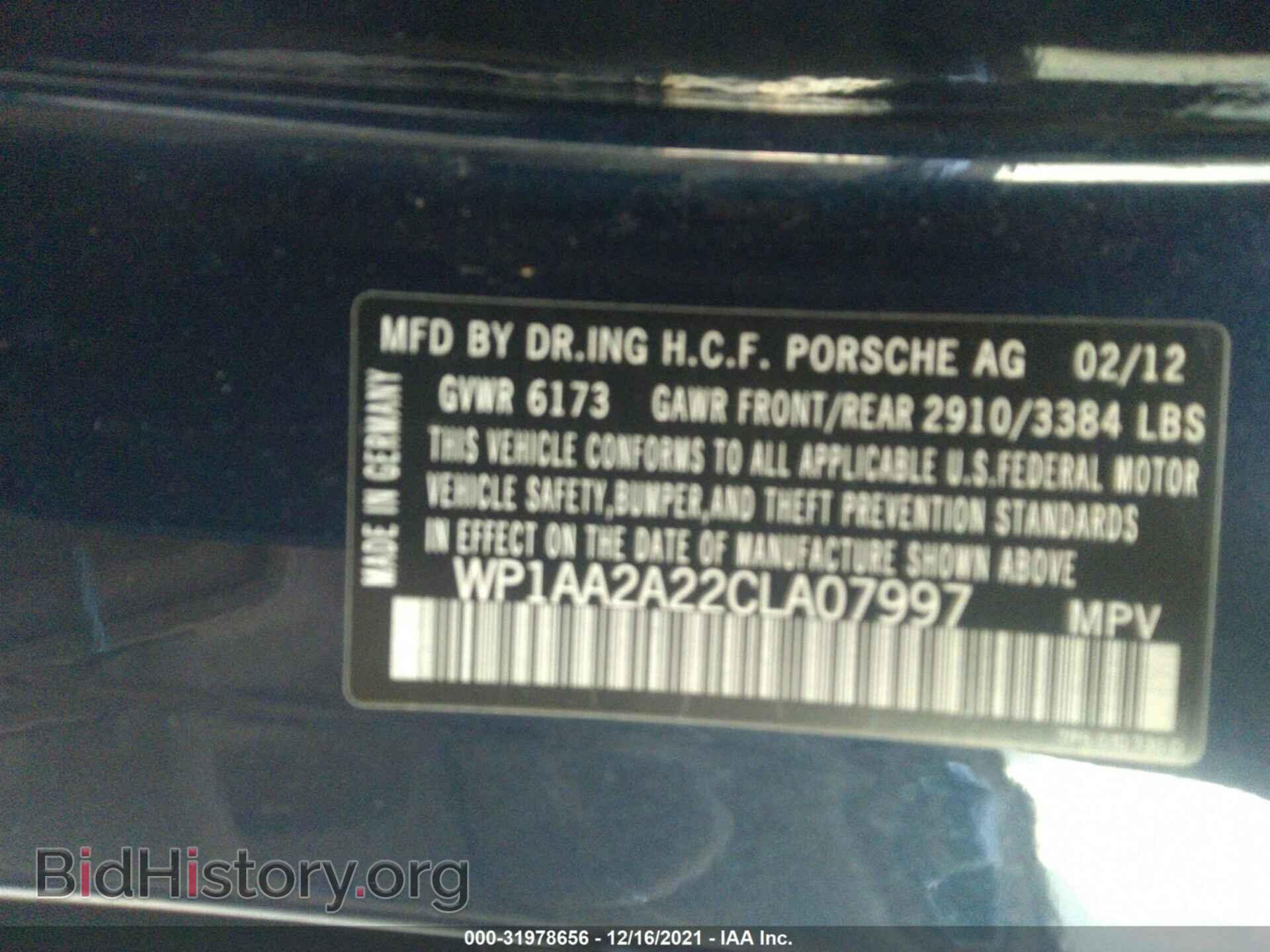 2012 PORSCHE CAYENNE - VIN: WP1AA2A22CLA07997 - Photo 9