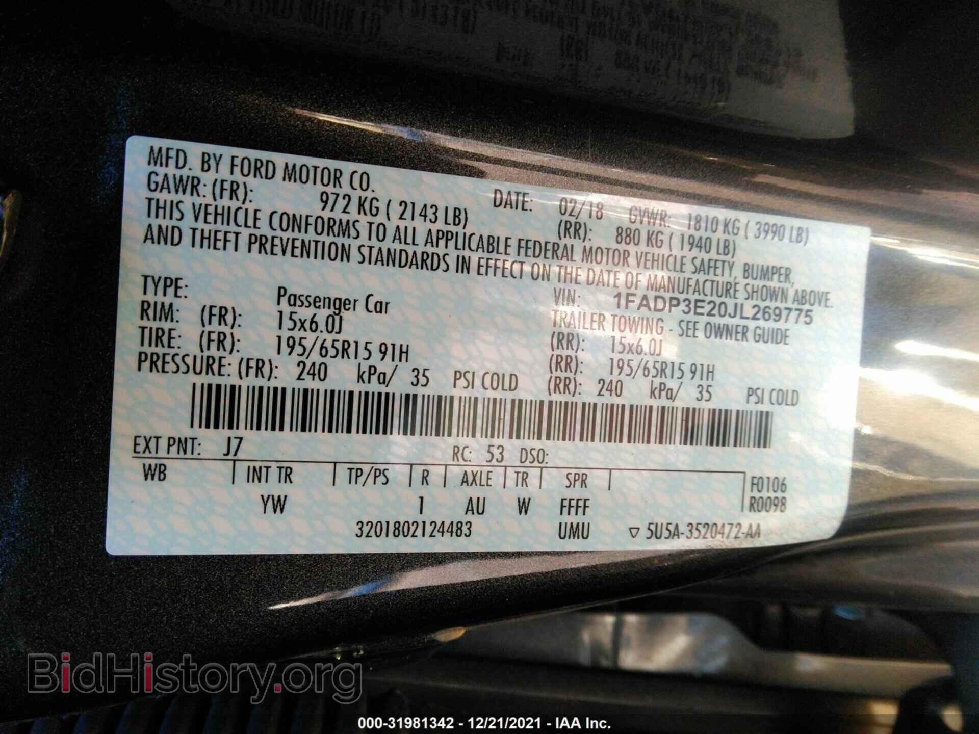 2018 FORD FOCUS - VIN: 1FADP3E20JL269775 - Photo 9