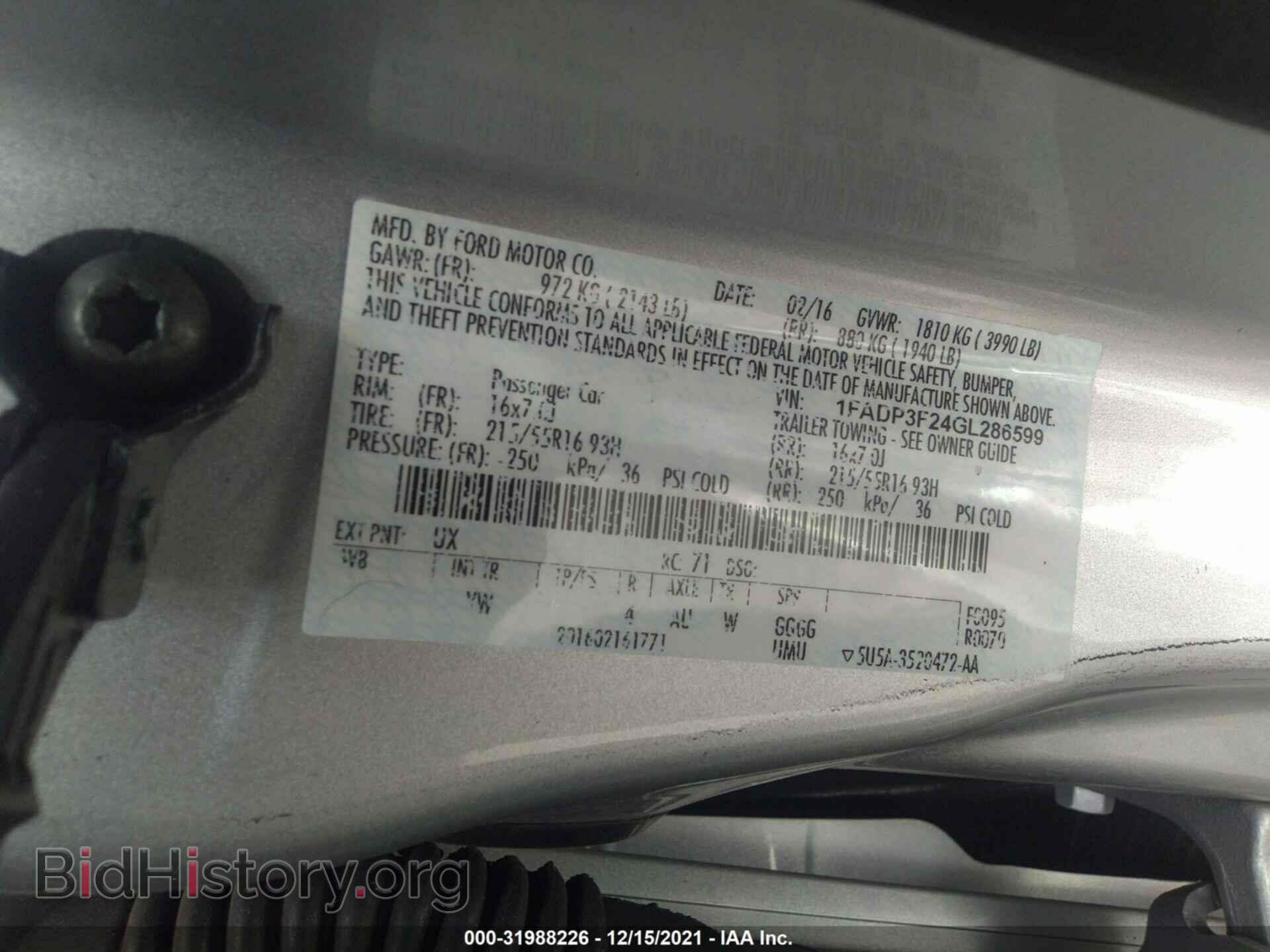 2016 FORD FOCUS - VIN: 1FADP3F24GL286599 - Photo 9