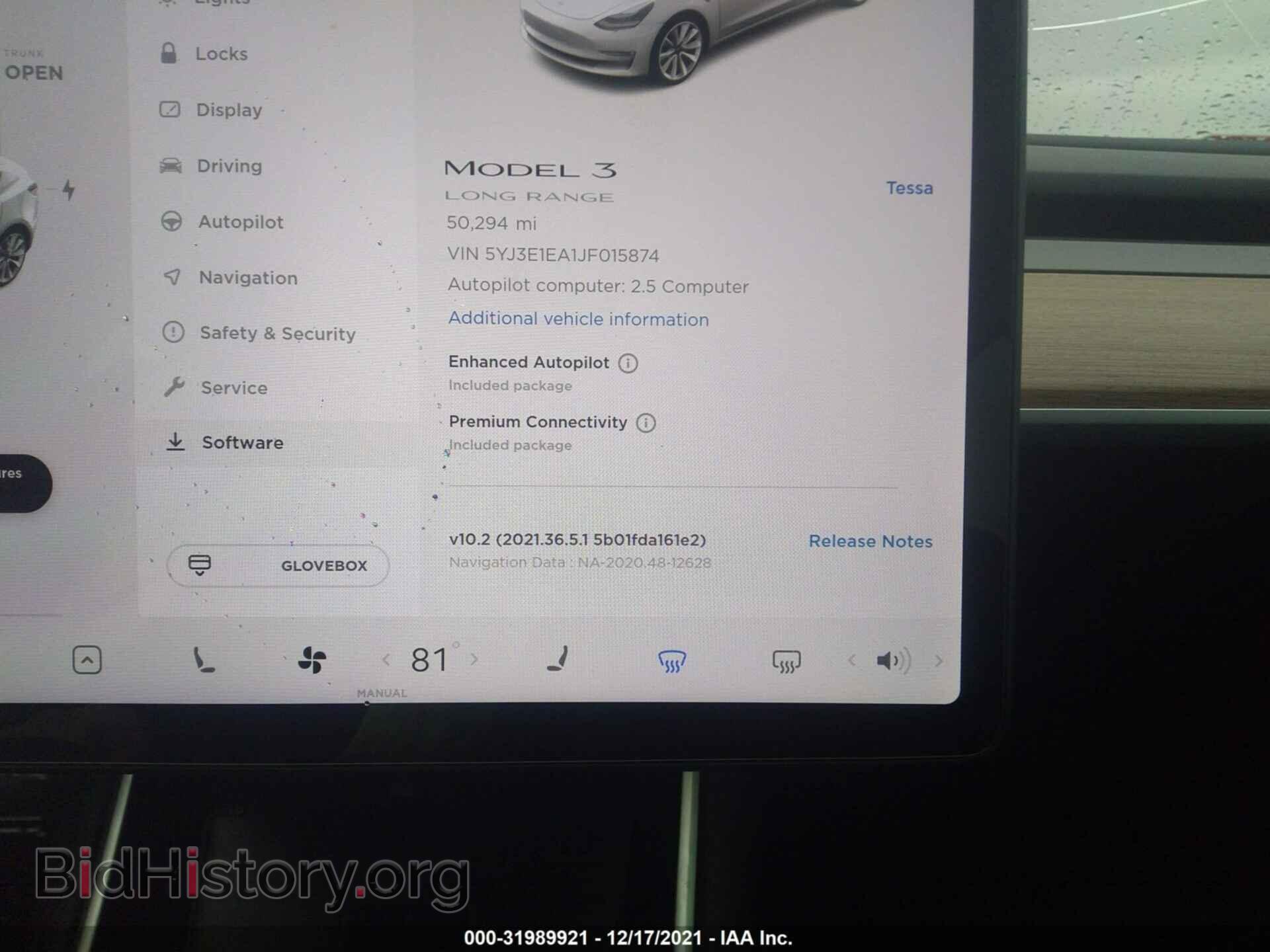 2018 TESLA MODEL 3 - VIN: 5YJ3E1EA1JF015874 - Photo 9