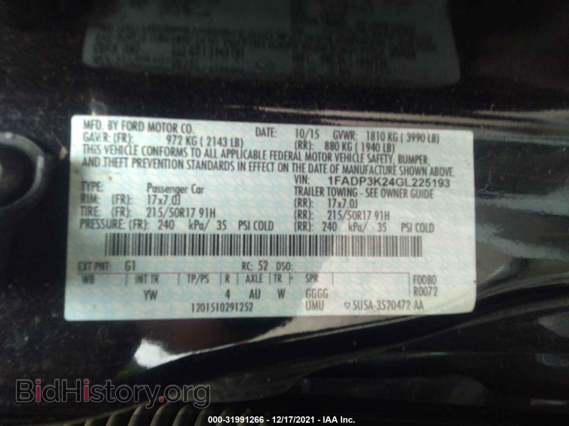 2016 FORD FOCUS - VIN: 1FADP3K24GL225193 - Фото 9