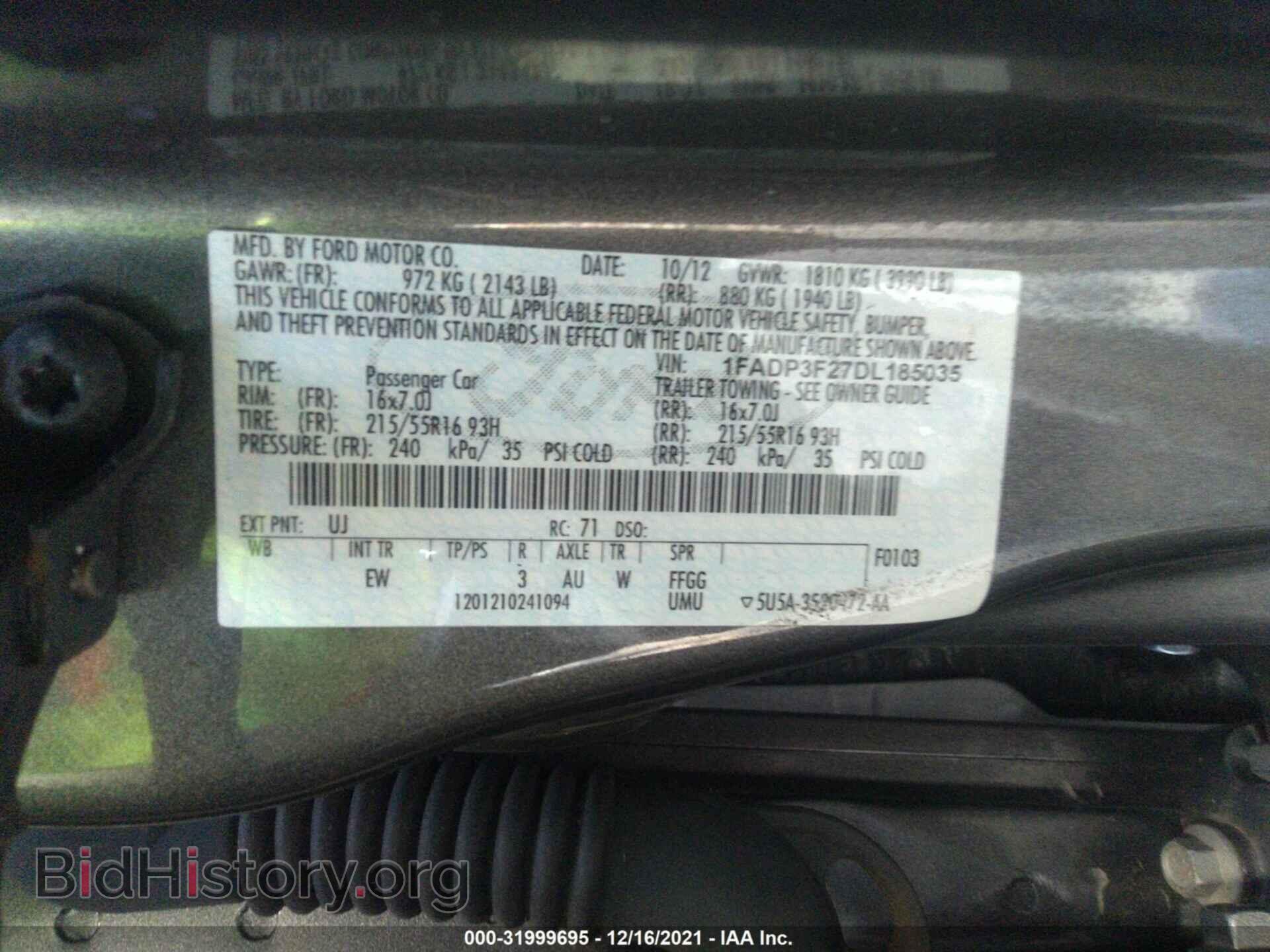2013 FORD FOCUS - VIN: 1FADP3F27DL185035 - Фото 9