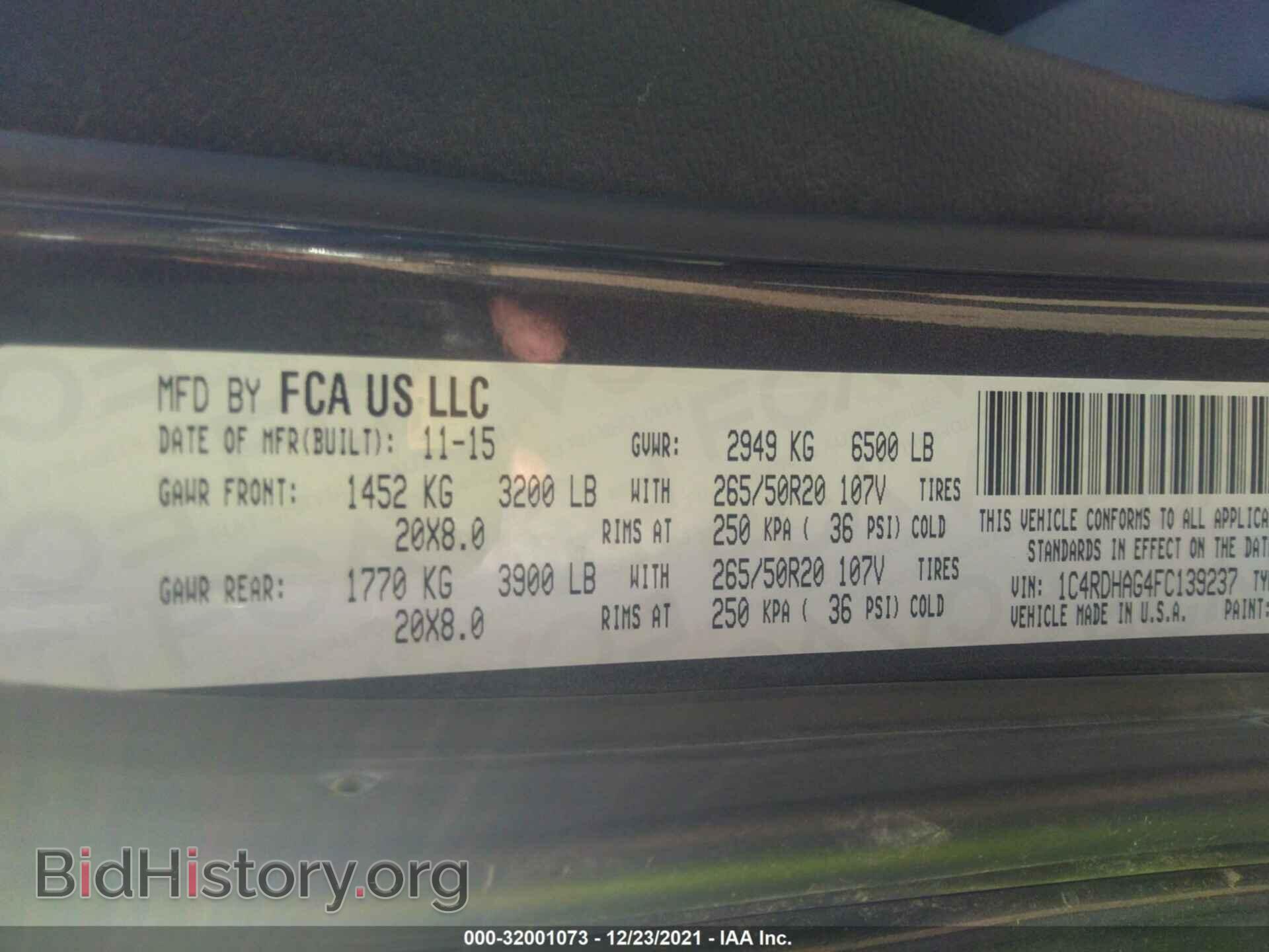 2015 DODGE DURANGO - VIN: 1C4RDHAG4FC139237 - Фото 9