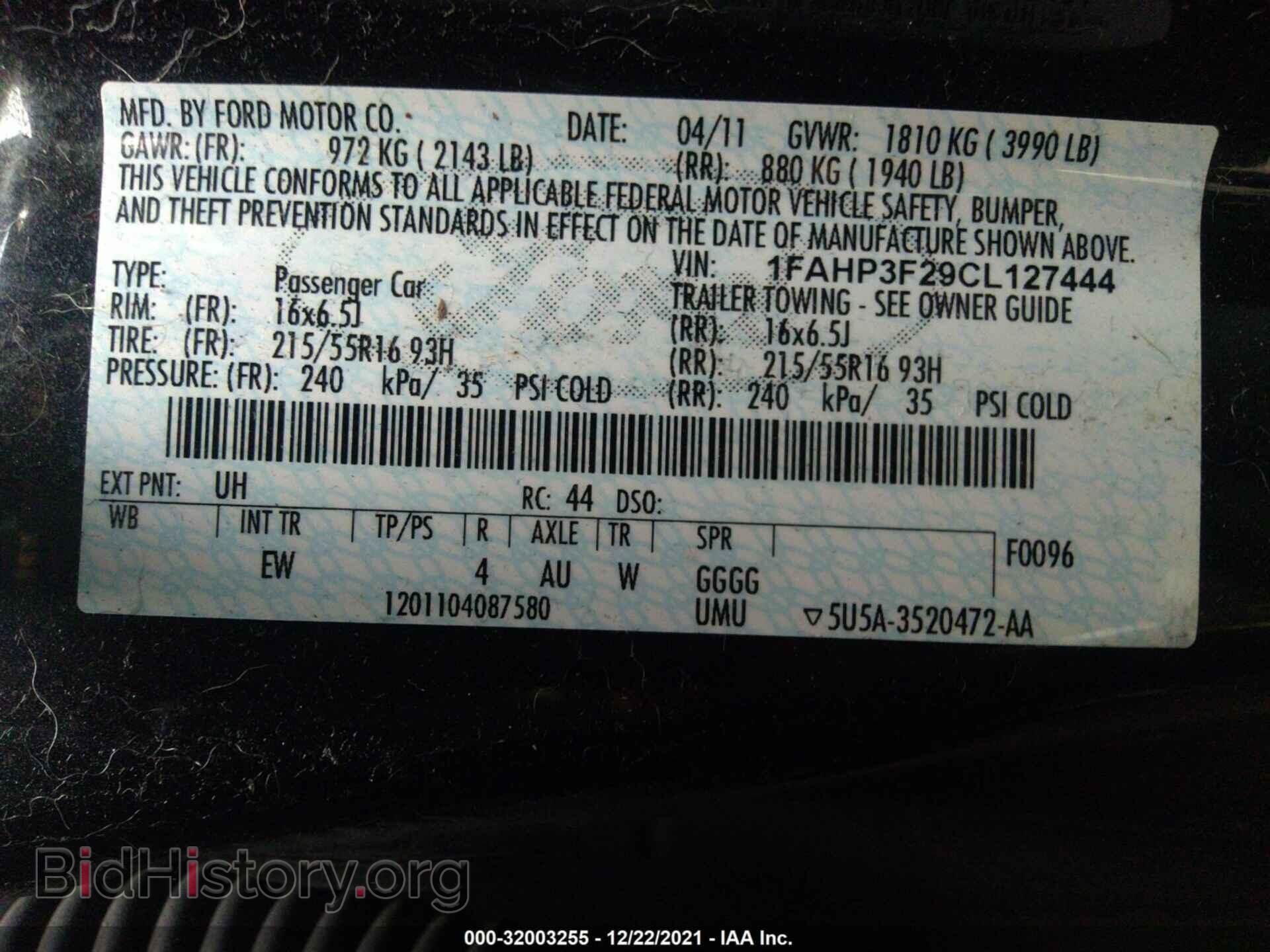 2012 FORD FOCUS - VIN: 1FAHP3F29CL127444 - Фото 9