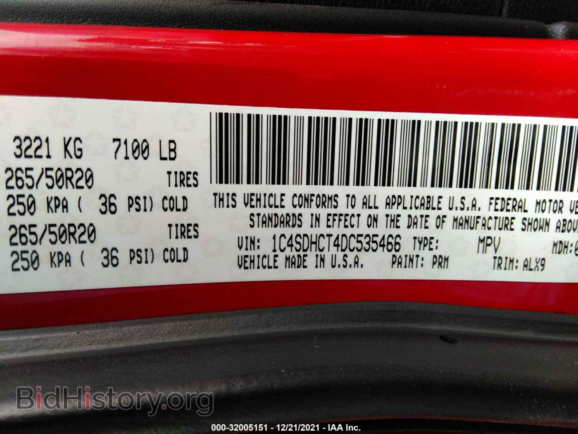 2013 DODGE DURANGO - VIN: 1C4SDHCT4DC535466 - Photo 9