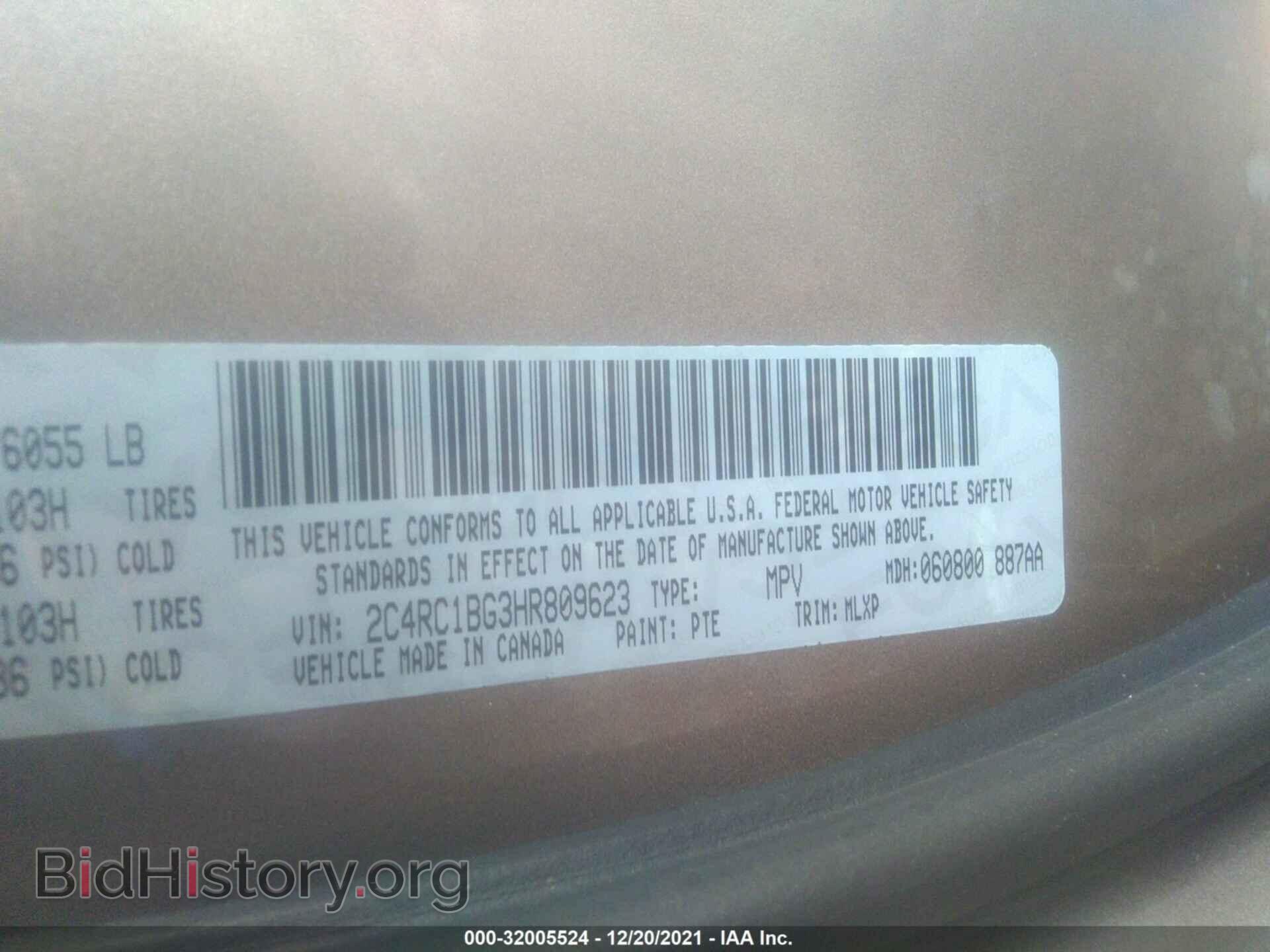 2017 CHRYSLER PACIFICA - VIN: 2C4RC1BG3HR809623 - Photo 9