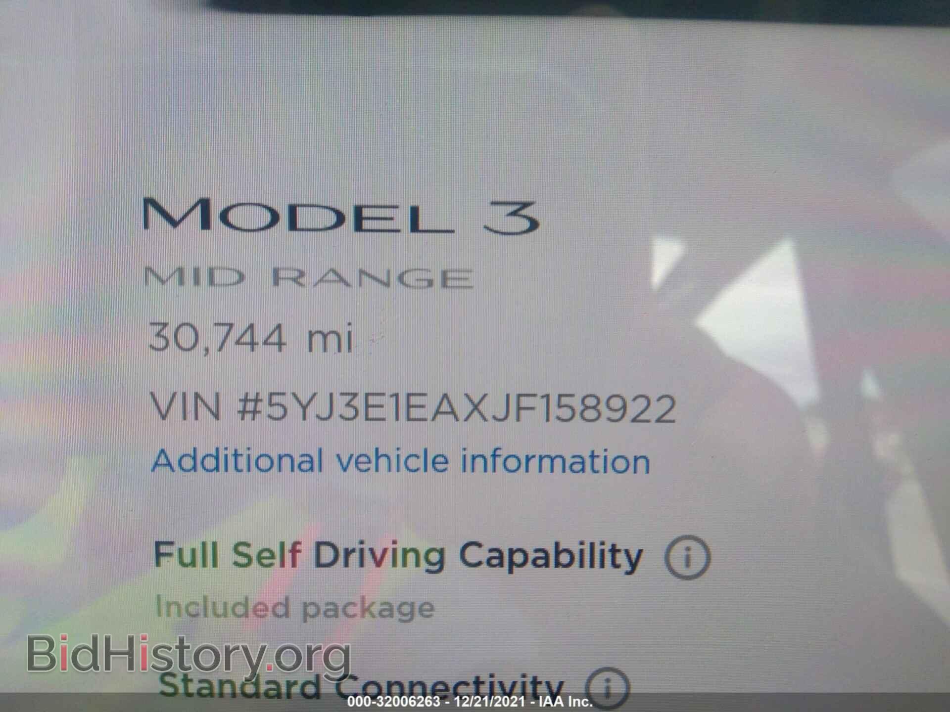 2018 TESLA MODEL 3 - VIN: 5YJ3E1EAXJF158922 - Фото 7