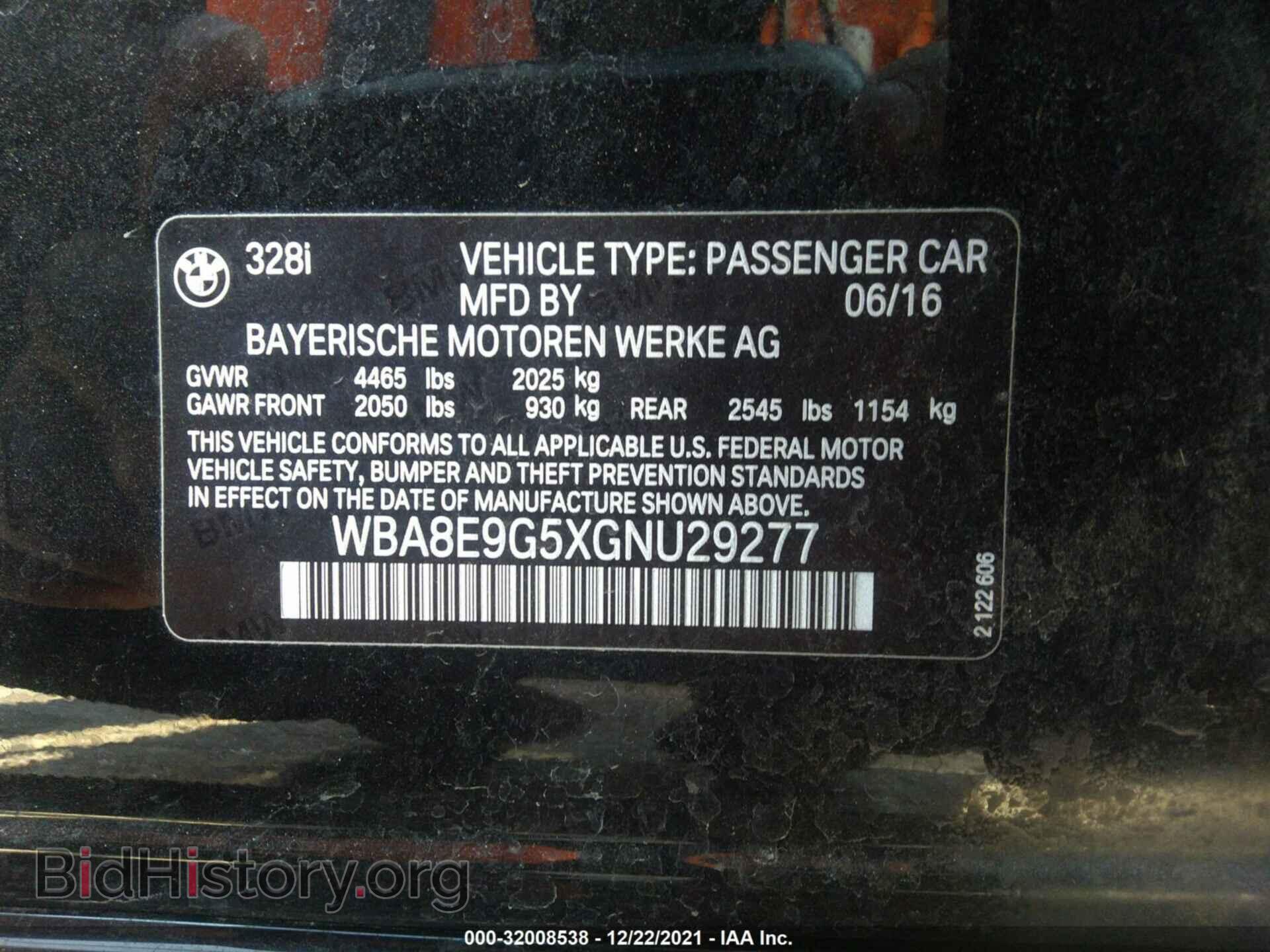 2016 BMW 3 SERIES - VIN: WBA8E9G5XGNU29277 - Фото 9