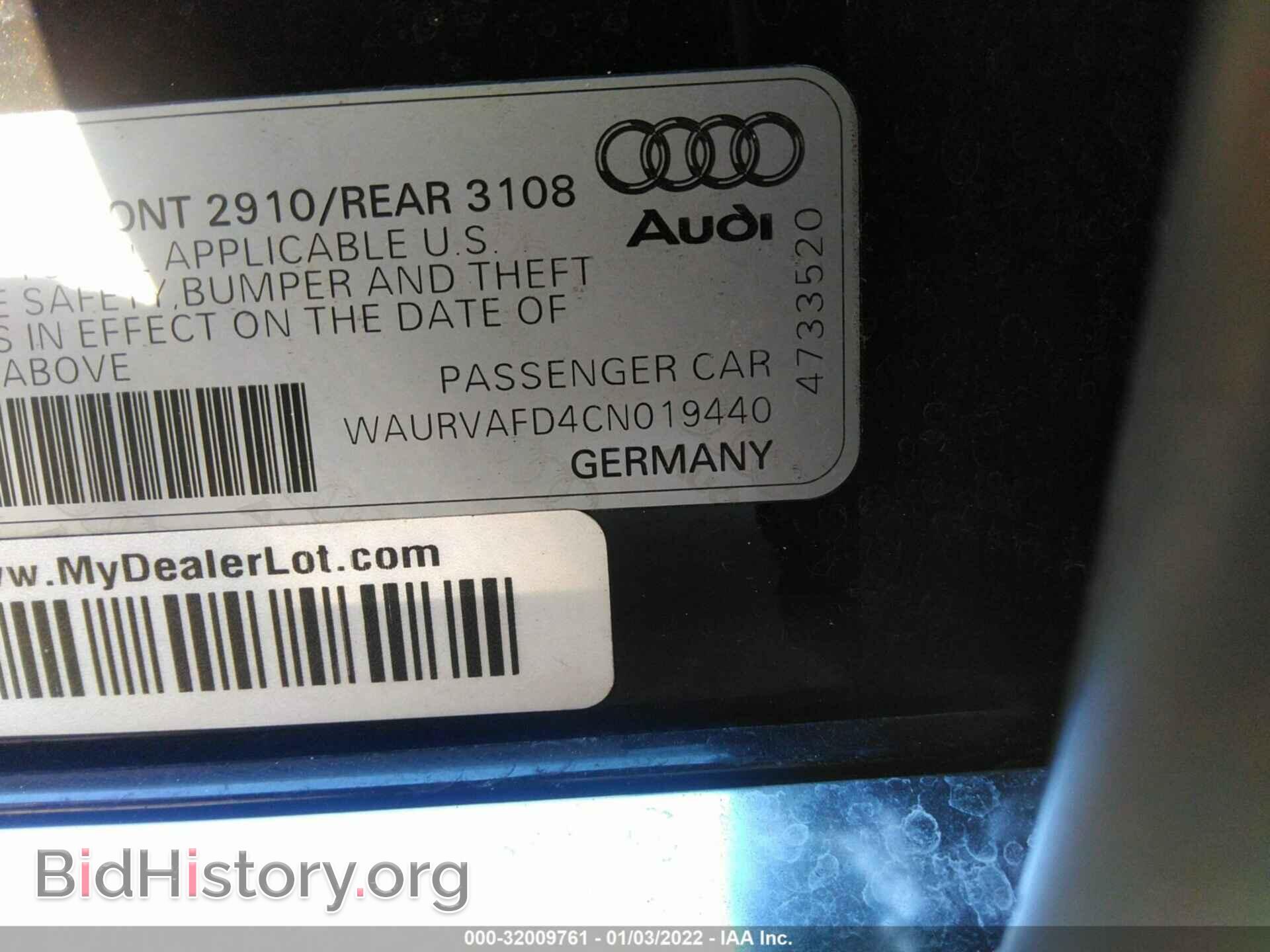 2012 AUDI A8 L - VIN: WAURVAFD4CN019440 - Фото 9