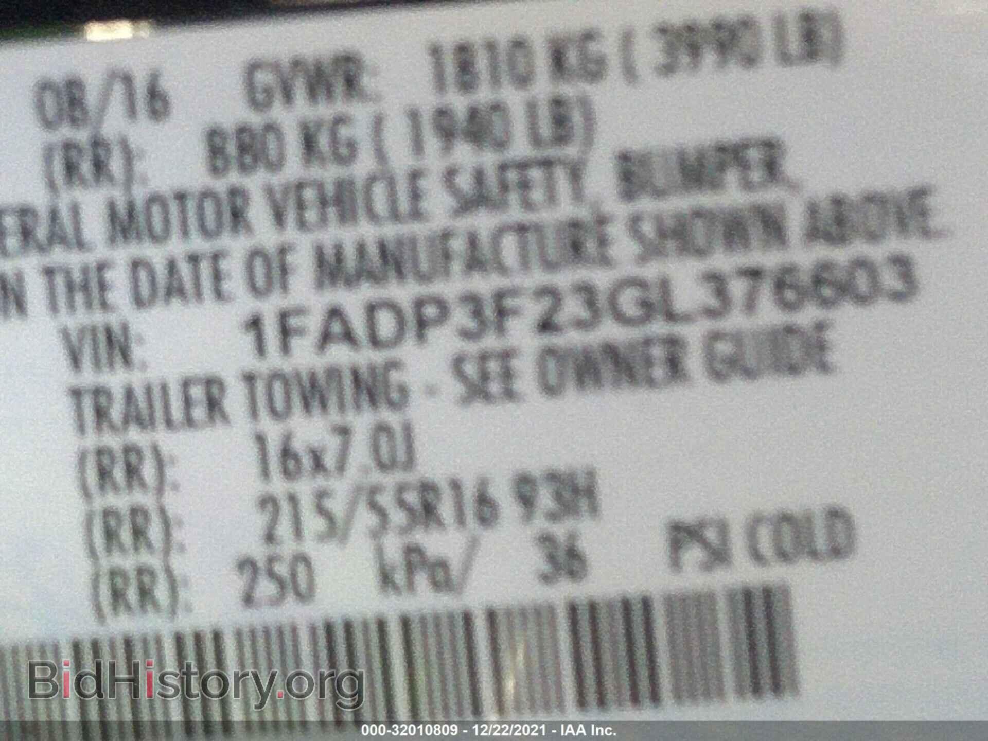 2016 FORD FOCUS - VIN: 1FADP3F23GL376603 - Фото 9