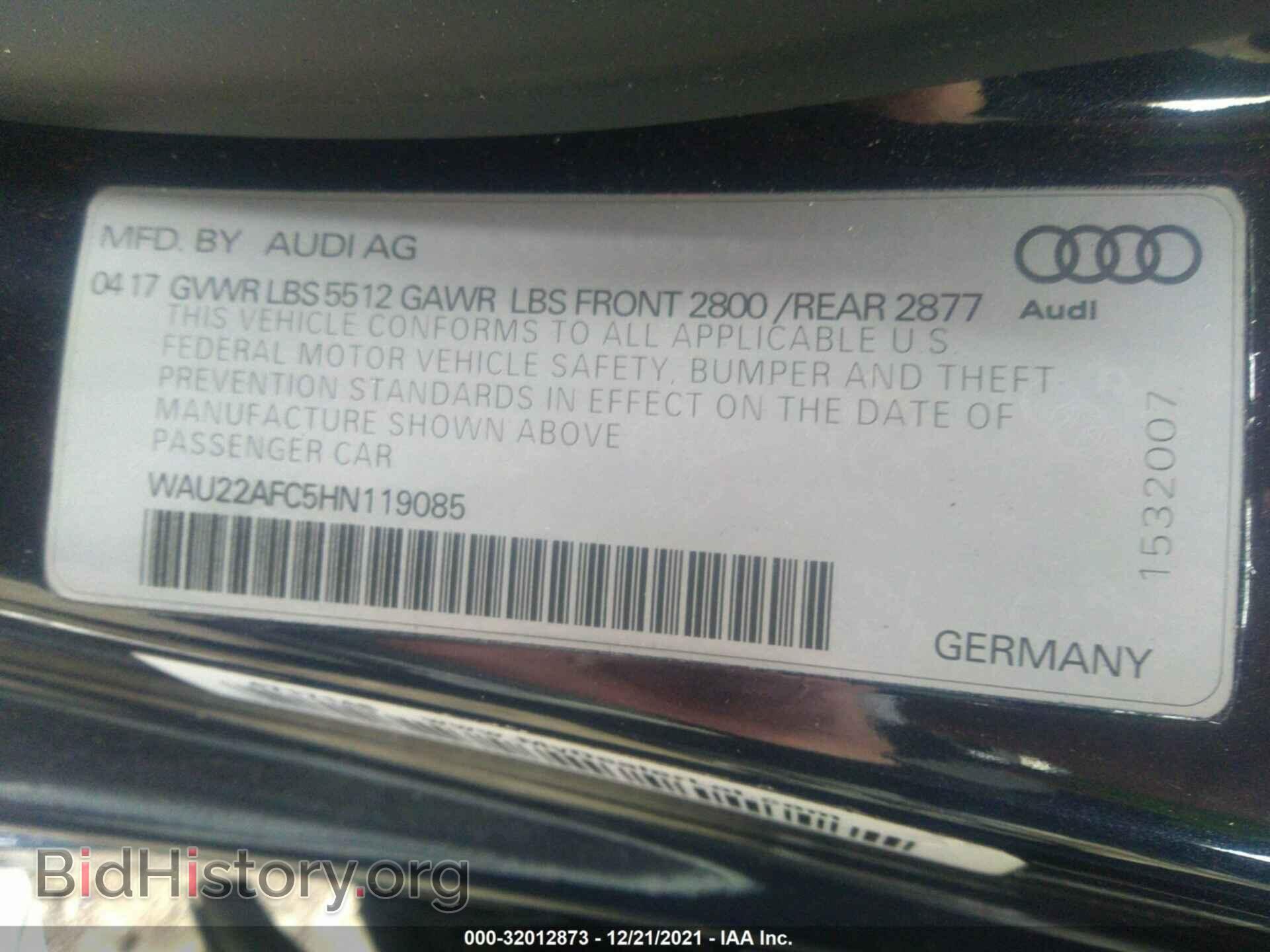 2017 AUDI A7 - VIN: WAU22AFC5HN119085 - Фото 9