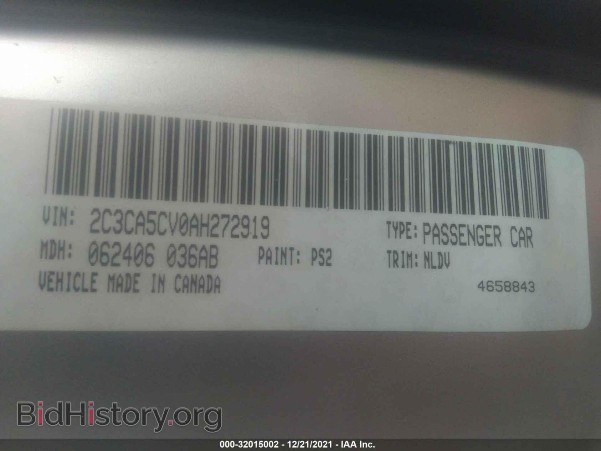 2010 CHRYSLER 300 - VIN: 2C3CA5CV0AH272919 - Фото 9