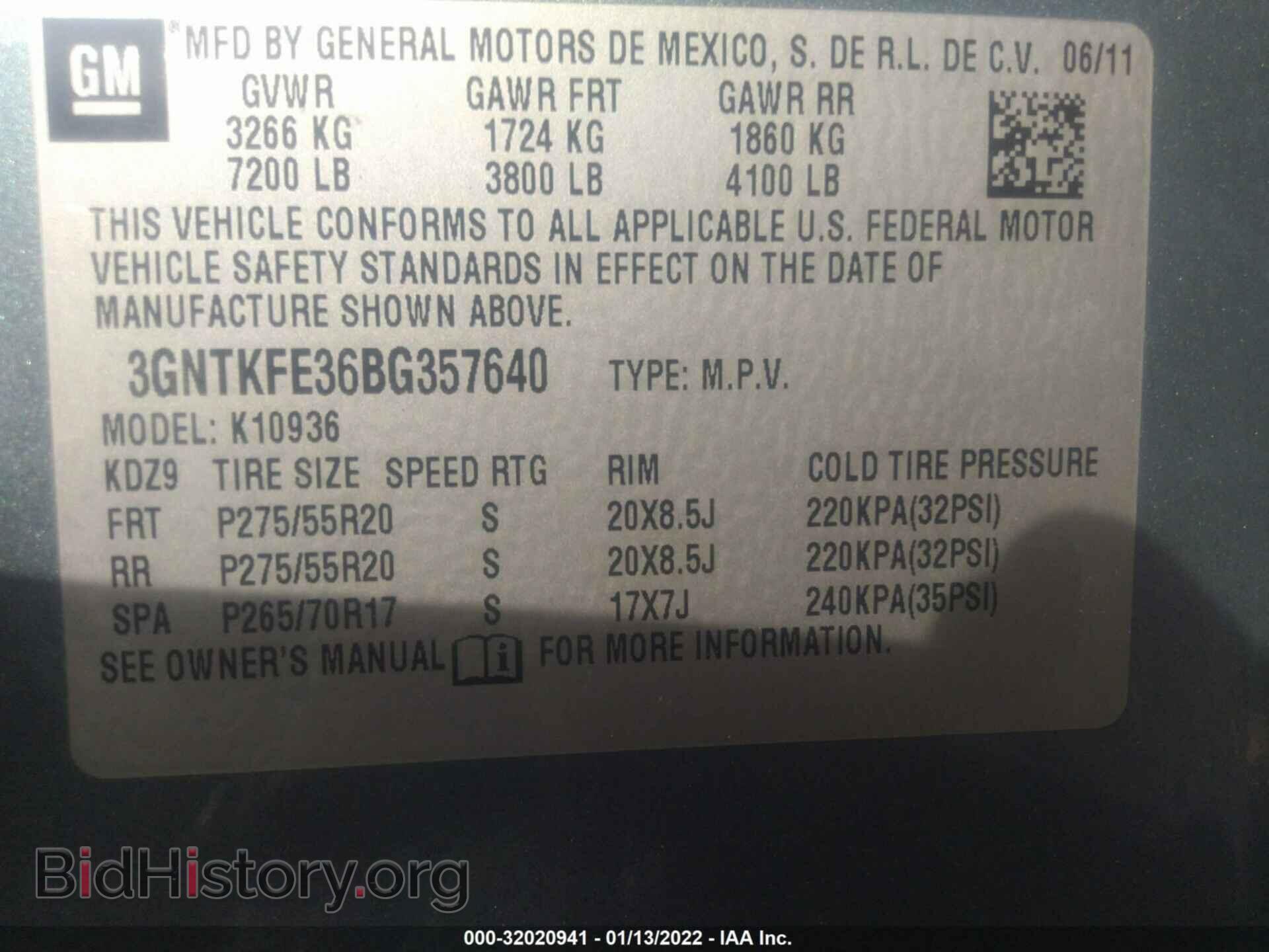 2011 CHEVROLET AVALANCHE - VIN: 3GNTKFE36BG357640 - Фото 9