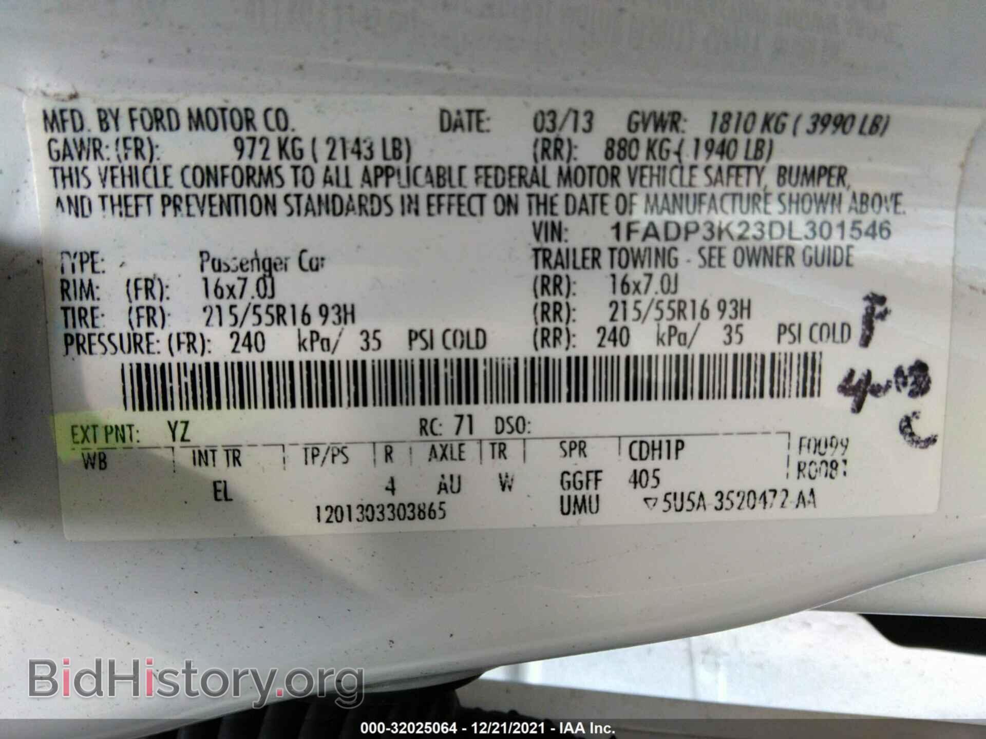 2013 FORD FOCUS - VIN: 1FADP3K23DL301546 - Фото 9