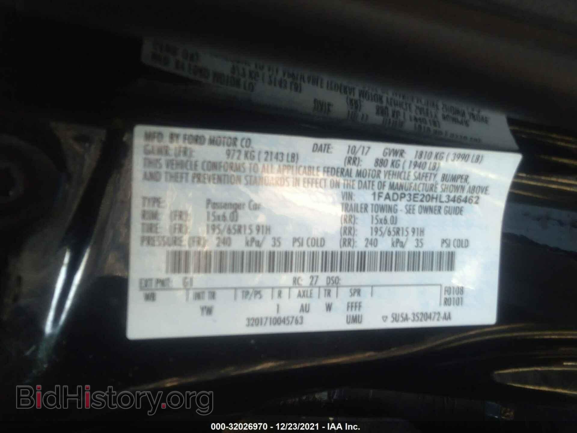 2017 FORD FOCUS - VIN: 1FADP3E20HL346462 - Фото 9