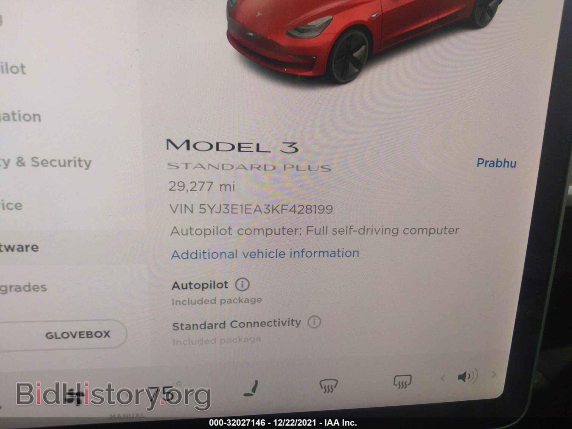 2019 TESLA MODEL 3 - VIN: 5YJ3E1EA3KF428199 - Фото 7