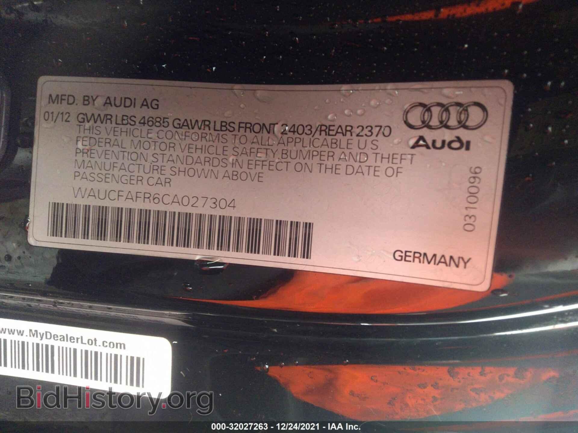 2012 AUDI A5 - VIN: WAUCFAFR6CA027304 - Photo 9