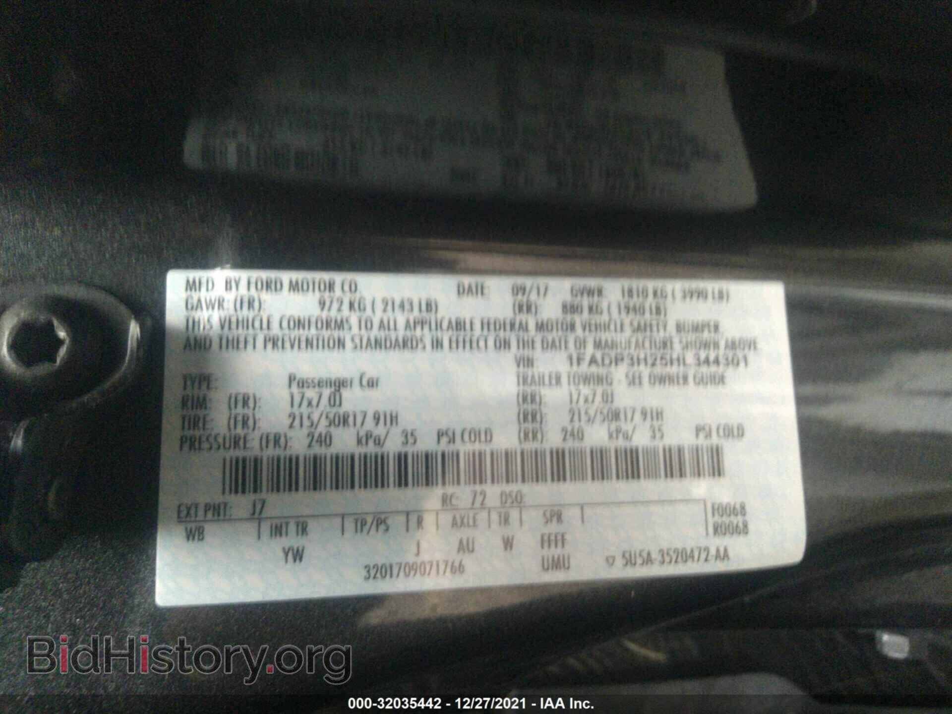 2017 FORD FOCUS - VIN: 1FADP3H25HL344301 - Фото 9