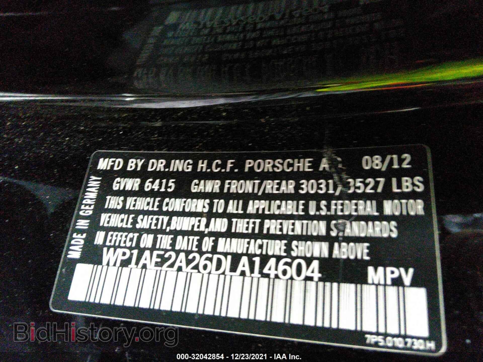 2013 PORSCHE CAYENNE - VIN: WP1AE2A26DLA14604 - Фото 9