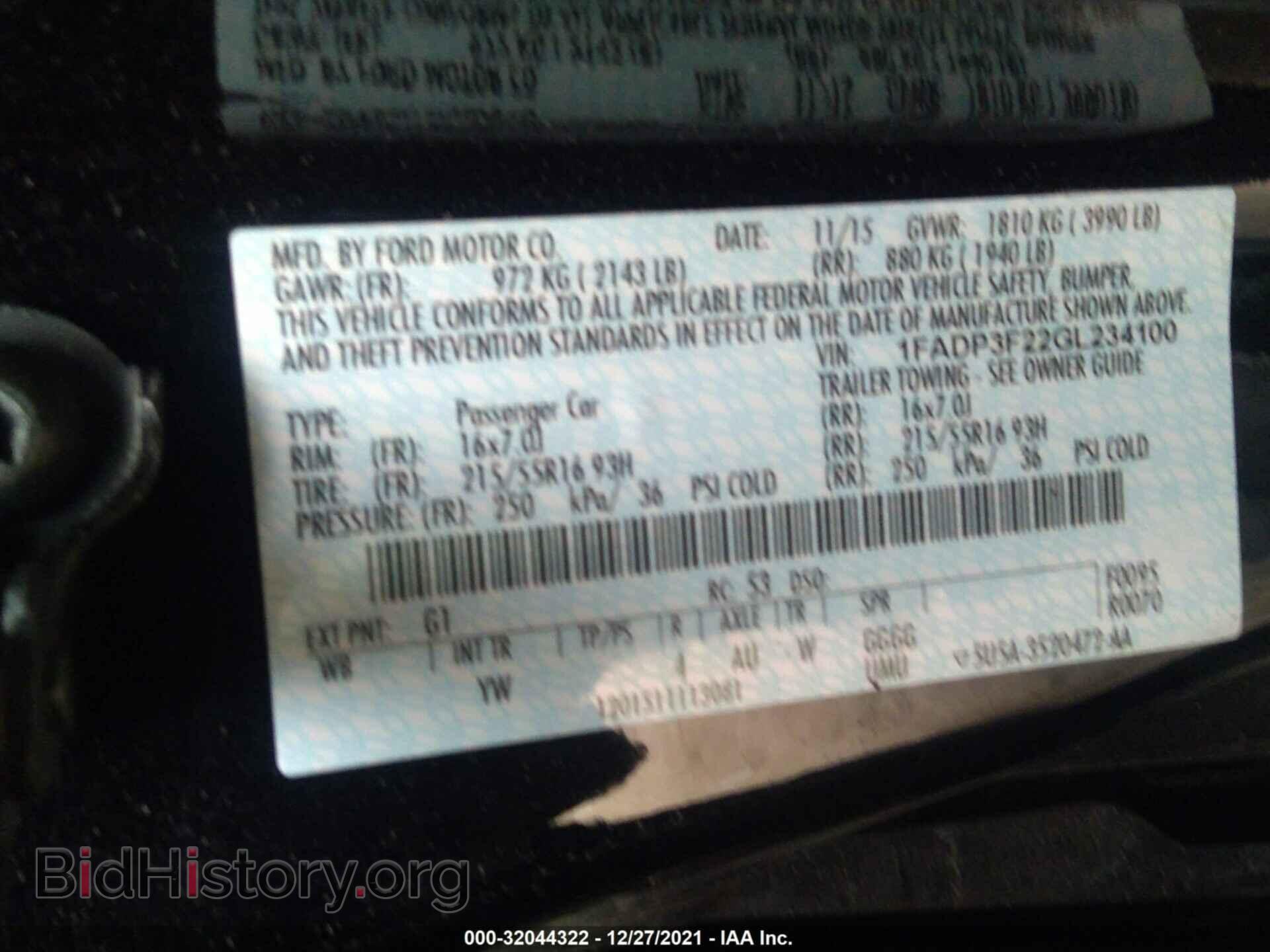 2016 FORD FOCUS - VIN: 1FADP3F22GL234100 - Фото 9