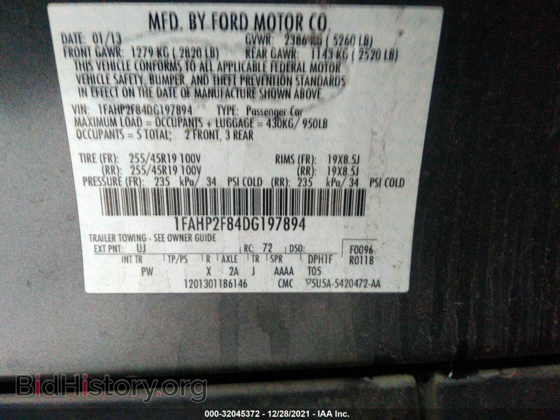 2013 FORD TAURUS - VIN: 1FAHP2F84DG197894 - Photo 9