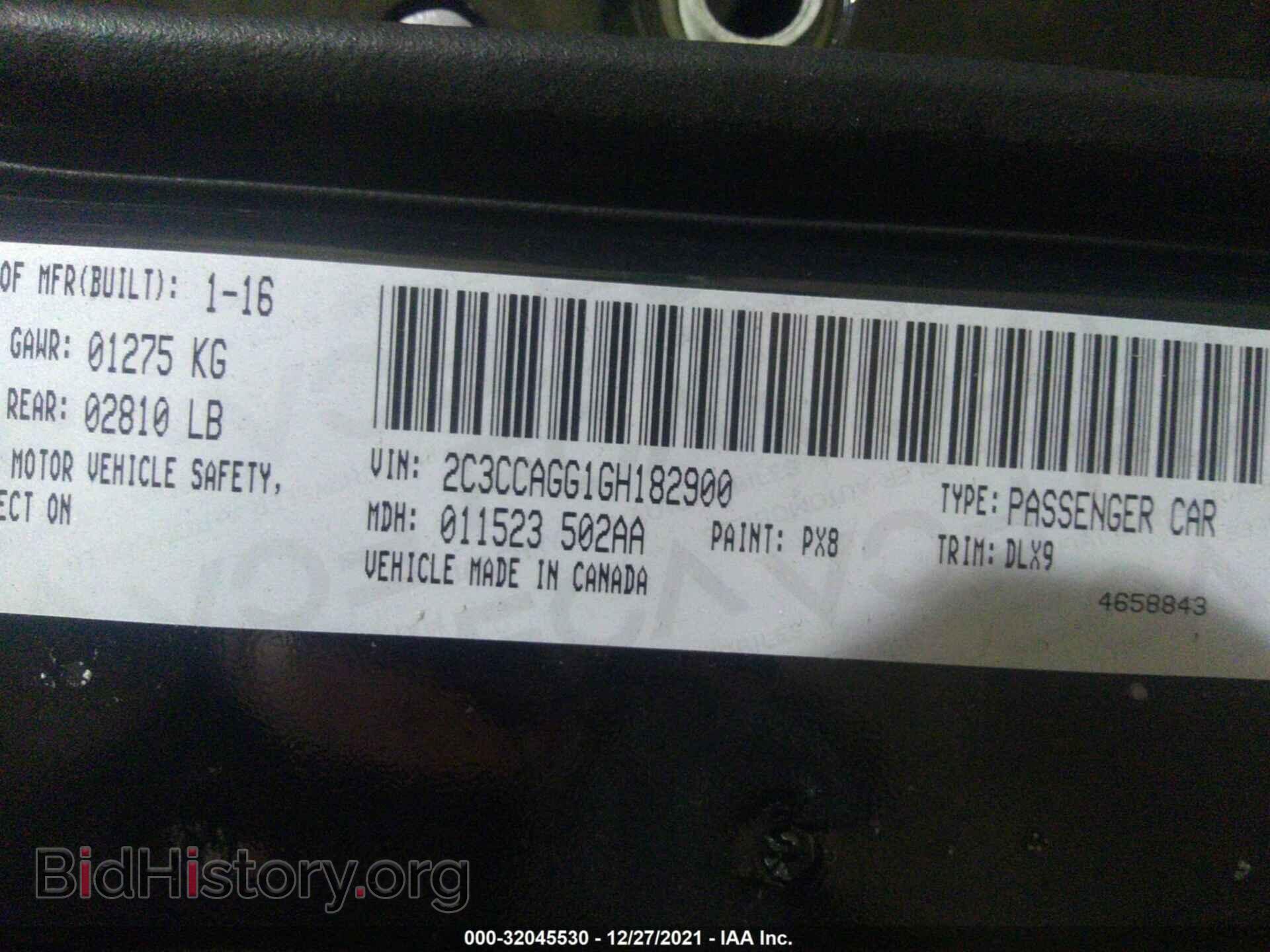2016 CHRYSLER 300 - VIN: 2C3CCAGG1GH182900 - Фото 9