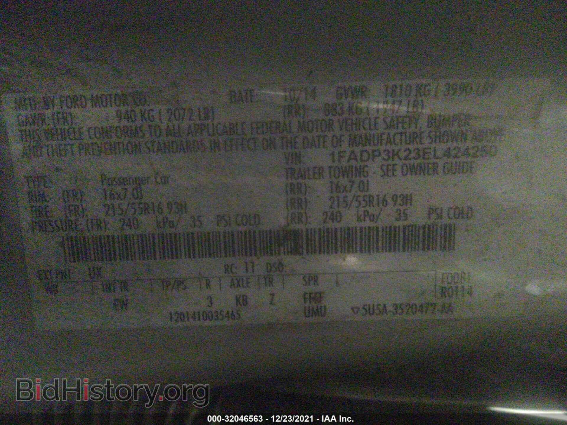 2014 FORD FOCUS - VIN: 1FADP3K23EL424250 - Фото 9