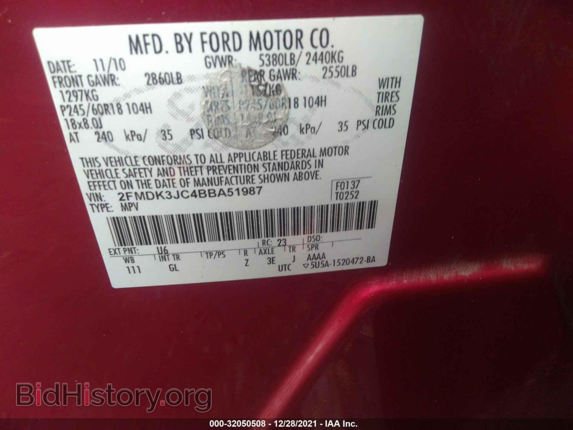 2011 FORD EDGE - VIN: 2FMDK3JC4BBA51987 - Photo 9