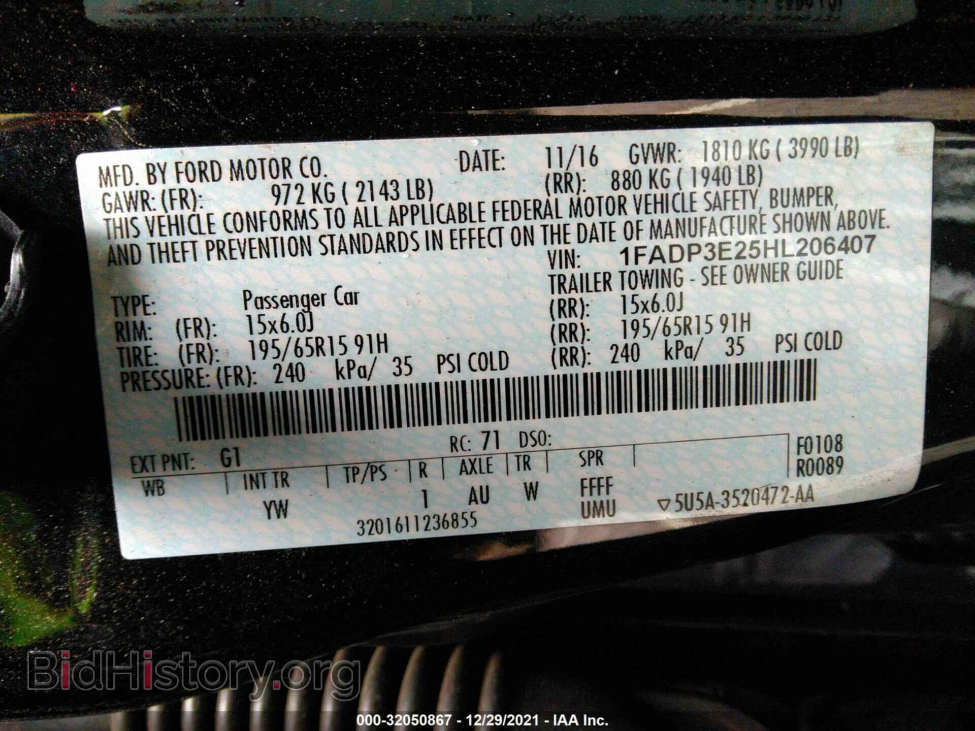 2017 FORD FOCUS - VIN: 1FADP3E25HL206407 - Фото 9