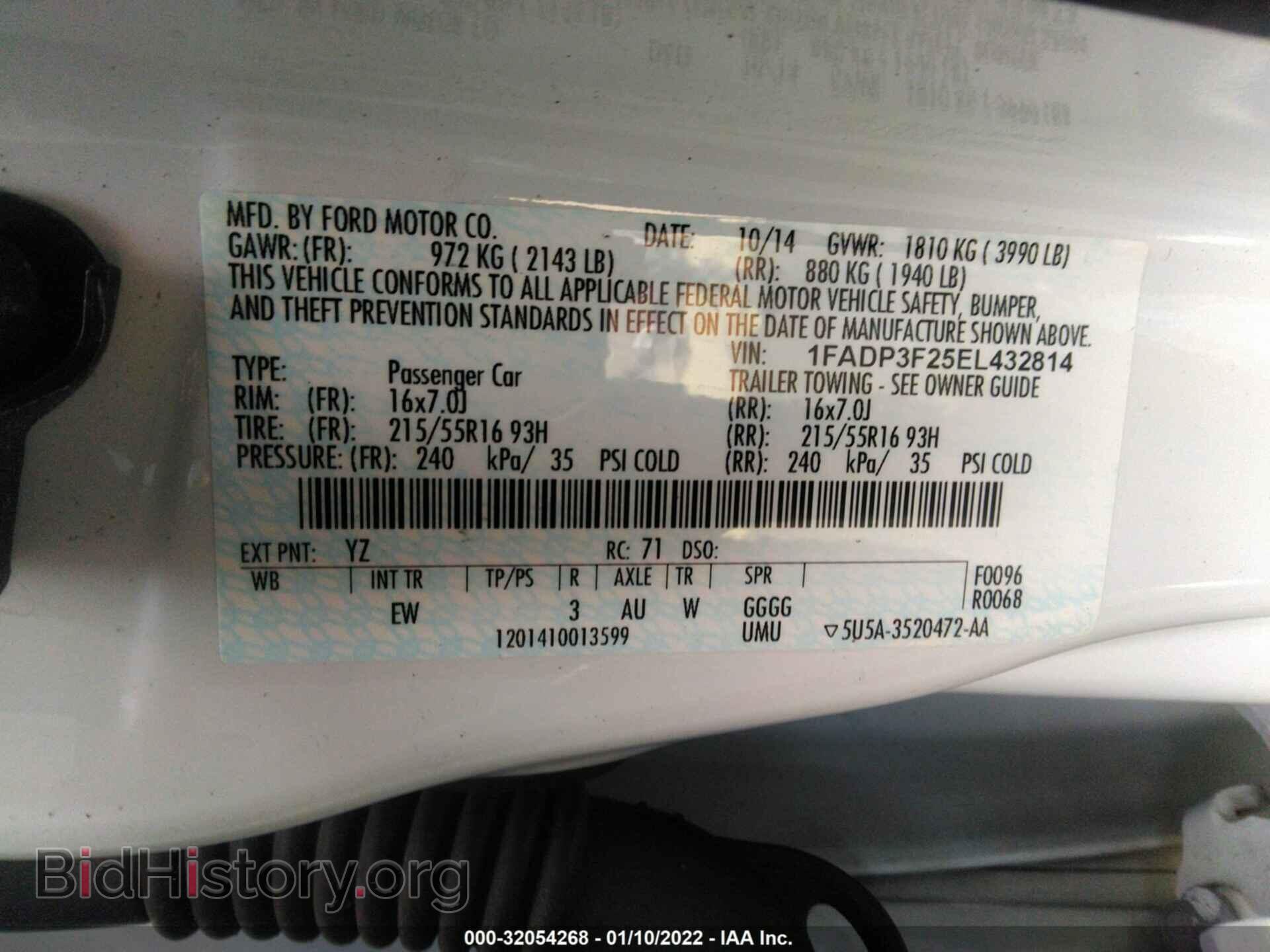2014 FORD FOCUS - VIN: 1FADP3F25EL432814 - Фото 9