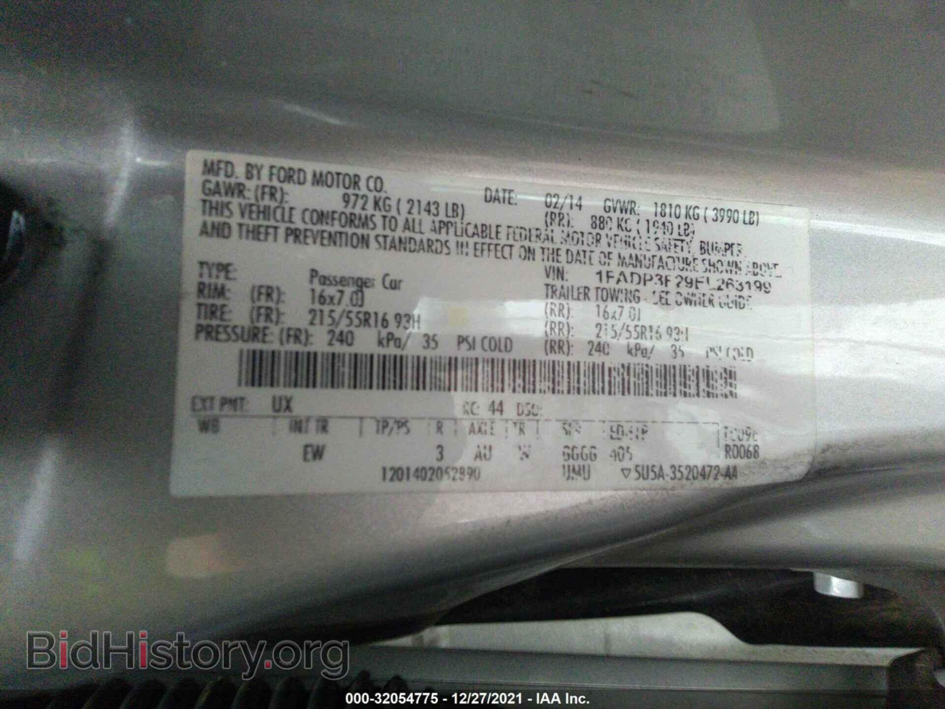 2014 FORD FOCUS - VIN: 1FADP3F29EL263199 - Фото 9
