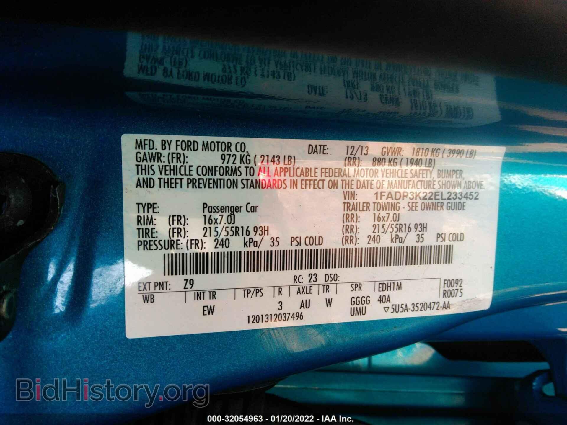 2014 FORD FOCUS - VIN: 1FADP3K22EL233452 - Фото 9