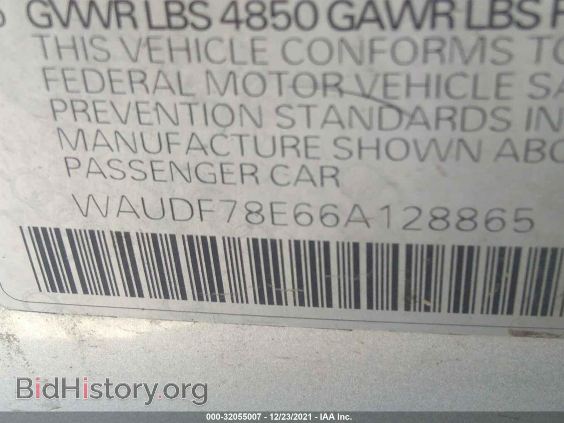 2006 AUDI A4 - VIN: WAUDF78E66A128865 - Photo 9