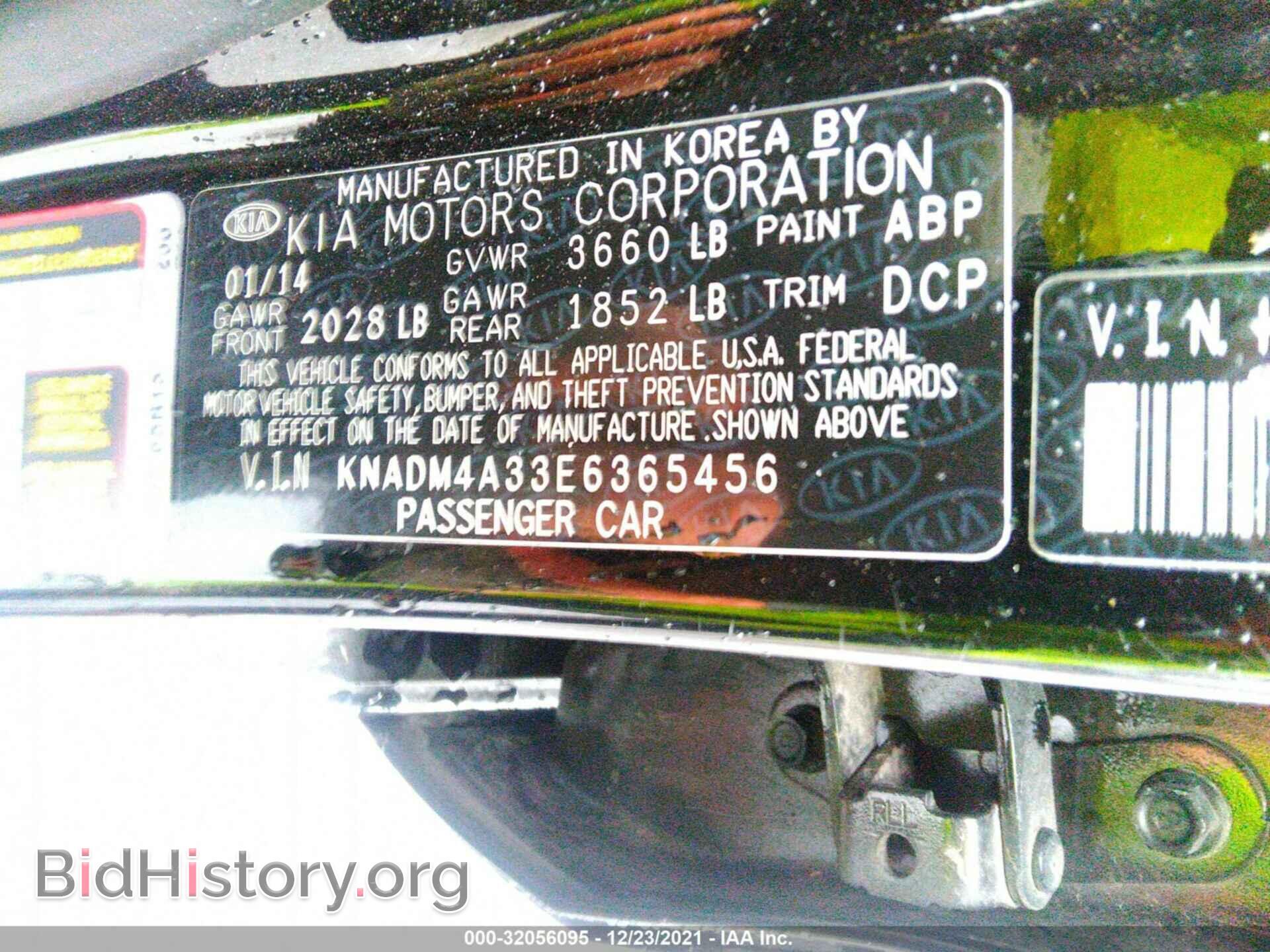 2014 KIA RIO - VIN: KNADM4A33E6365456 - Фото 9
