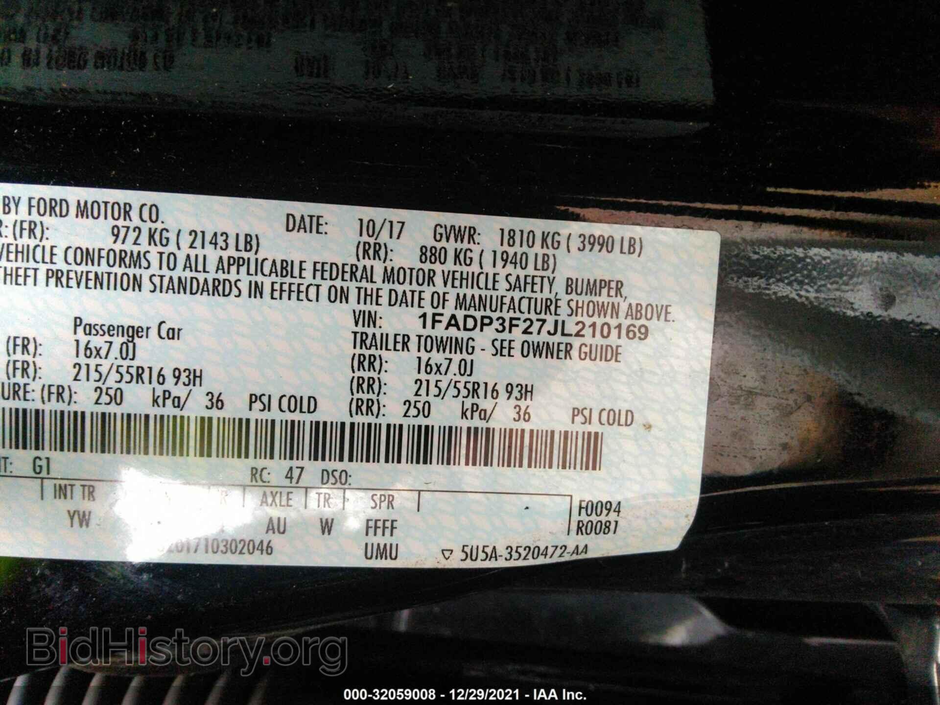 2018 FORD FOCUS - VIN: 1FADP3F27JL210169 - Фото 9