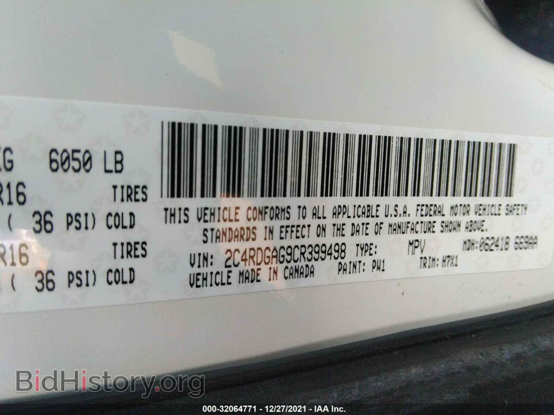 2012 RAM CARGO VAN - VIN: 2C4RDGAG9CR399498 - Фото 9
