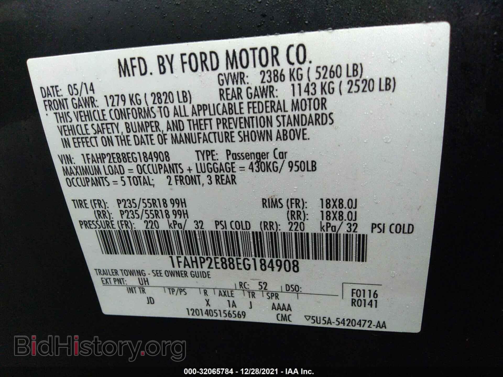2014 FORD TAURUS - VIN: 1FAHP2E88EG184908 - Photo 9