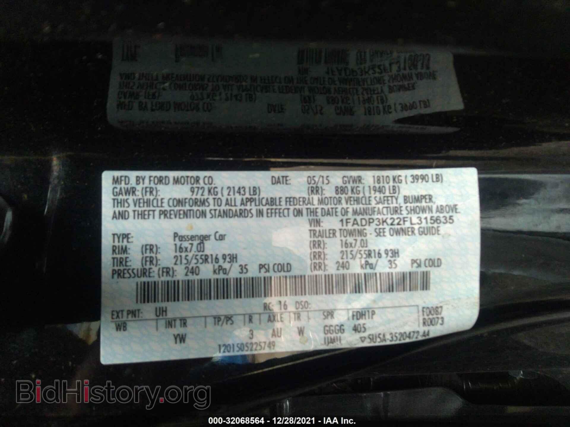 2015 FORD FOCUS - VIN: 1FADP3K22FL315635 - Фото 9