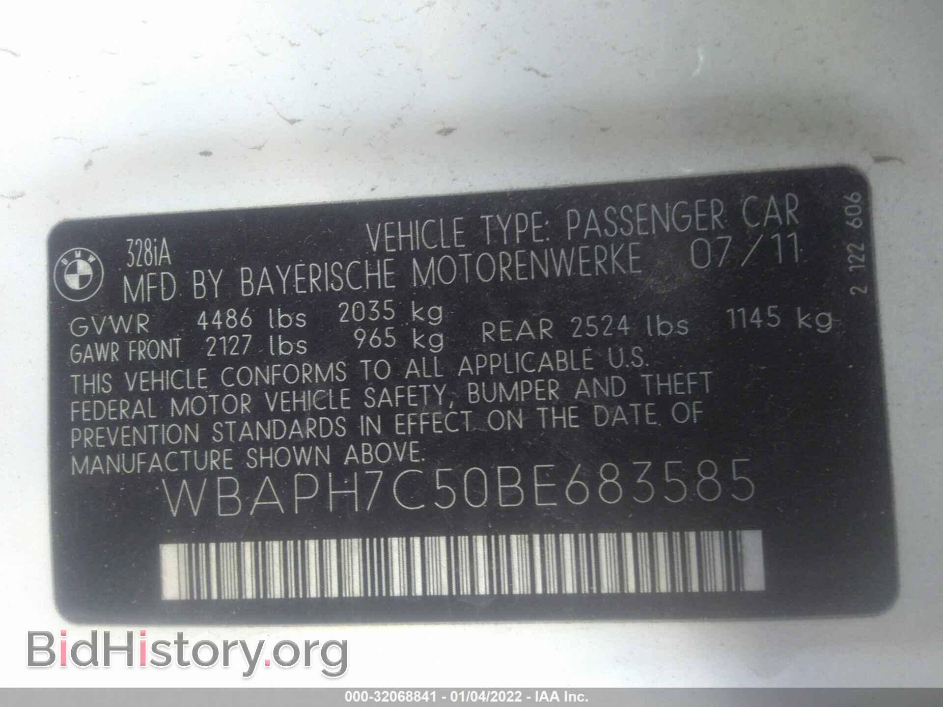 2011 BMW 3 SERIES - VIN: WBAPH7C50BE683585 - Фото 9