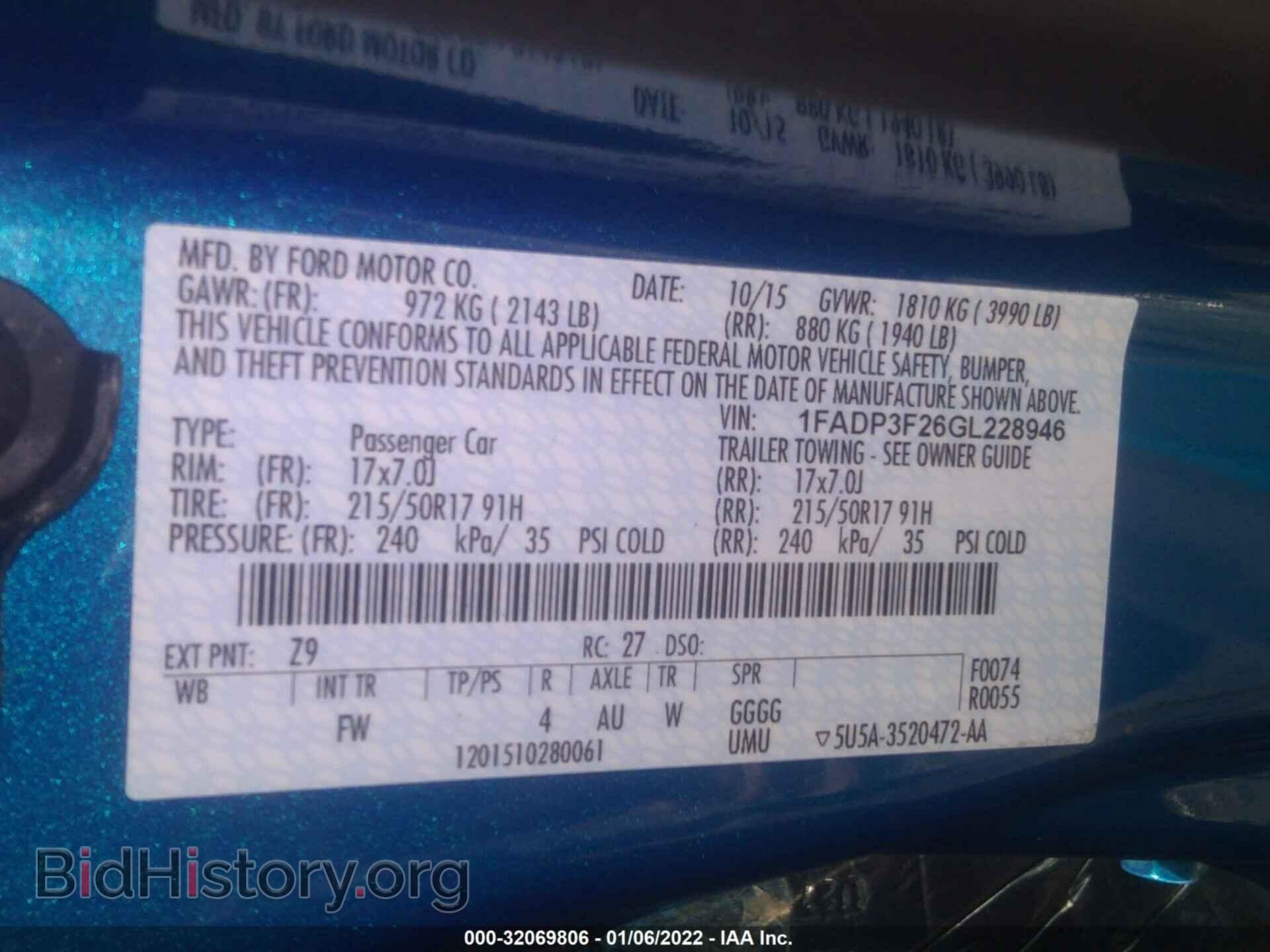 2016 FORD FOCUS - VIN: 1FADP3F26GL228946 - Фото 9