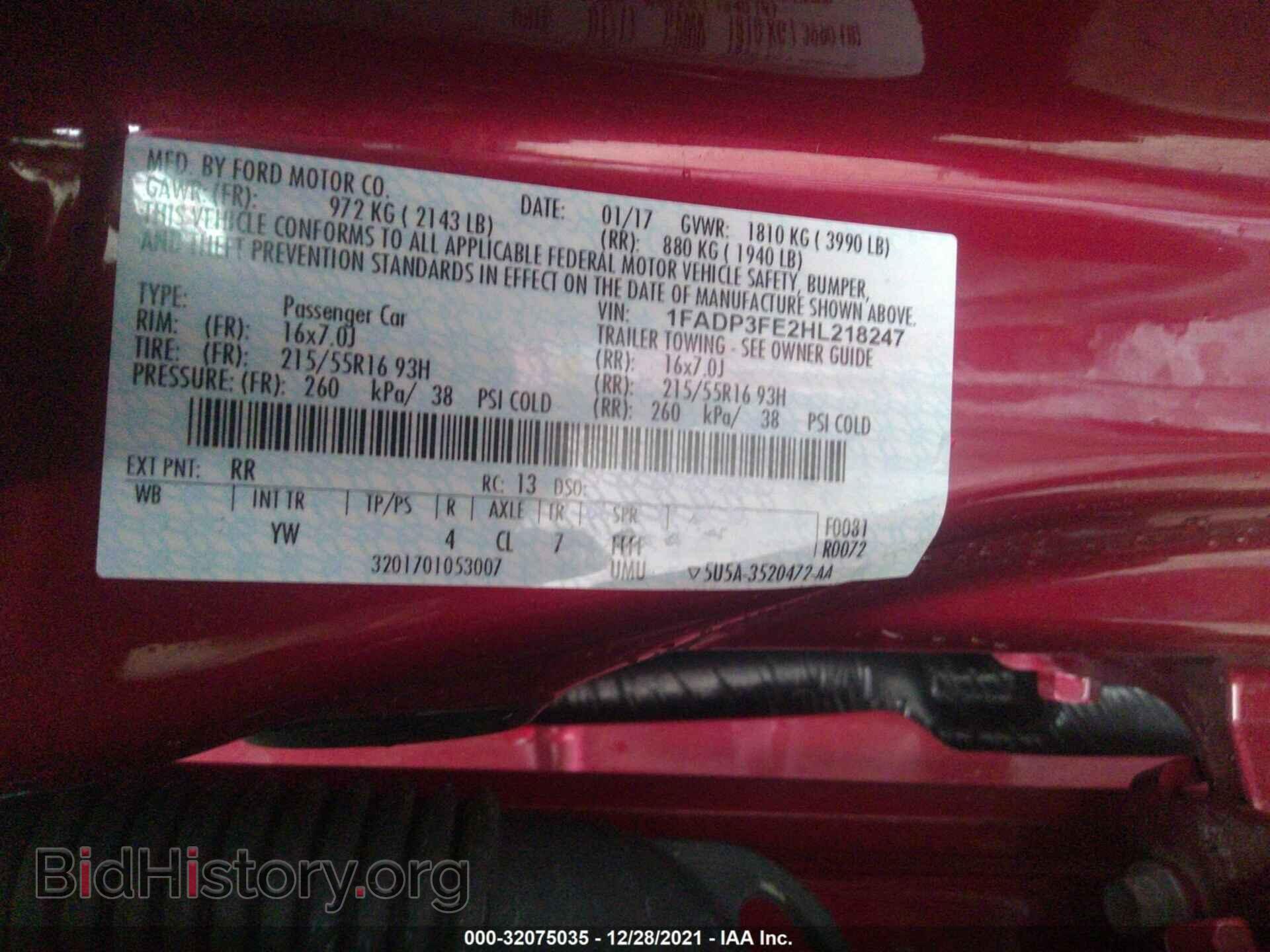 2017 FORD FOCUS - VIN: 1FADP3FE2HL218247 - Фото 9