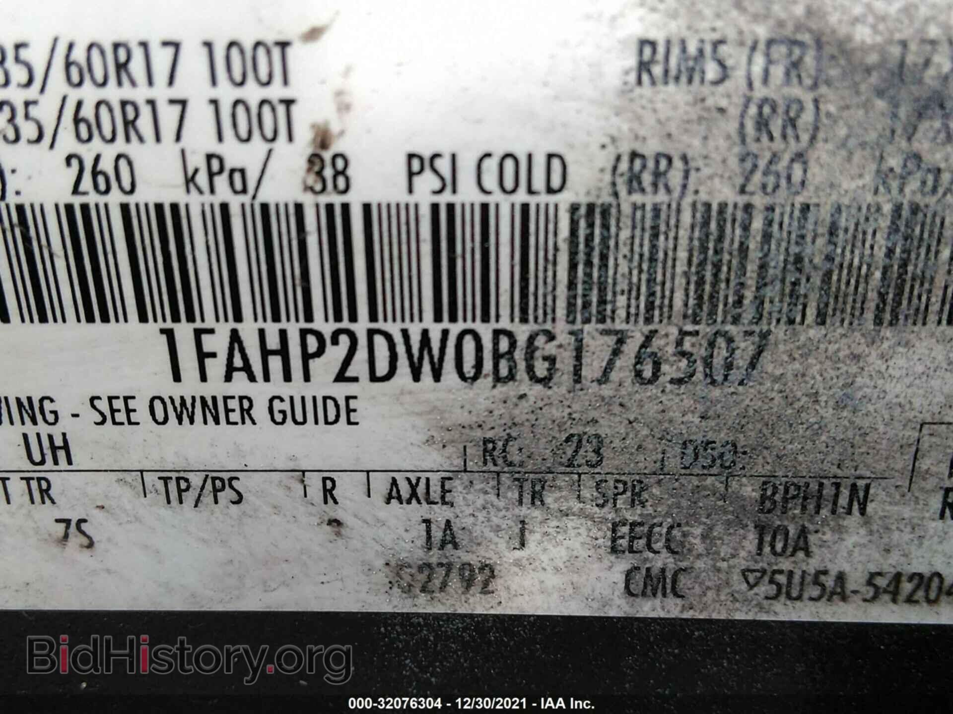 2011 FORD TAURUS - VIN: 1FAHP2DW0BG176507 - Photo 9