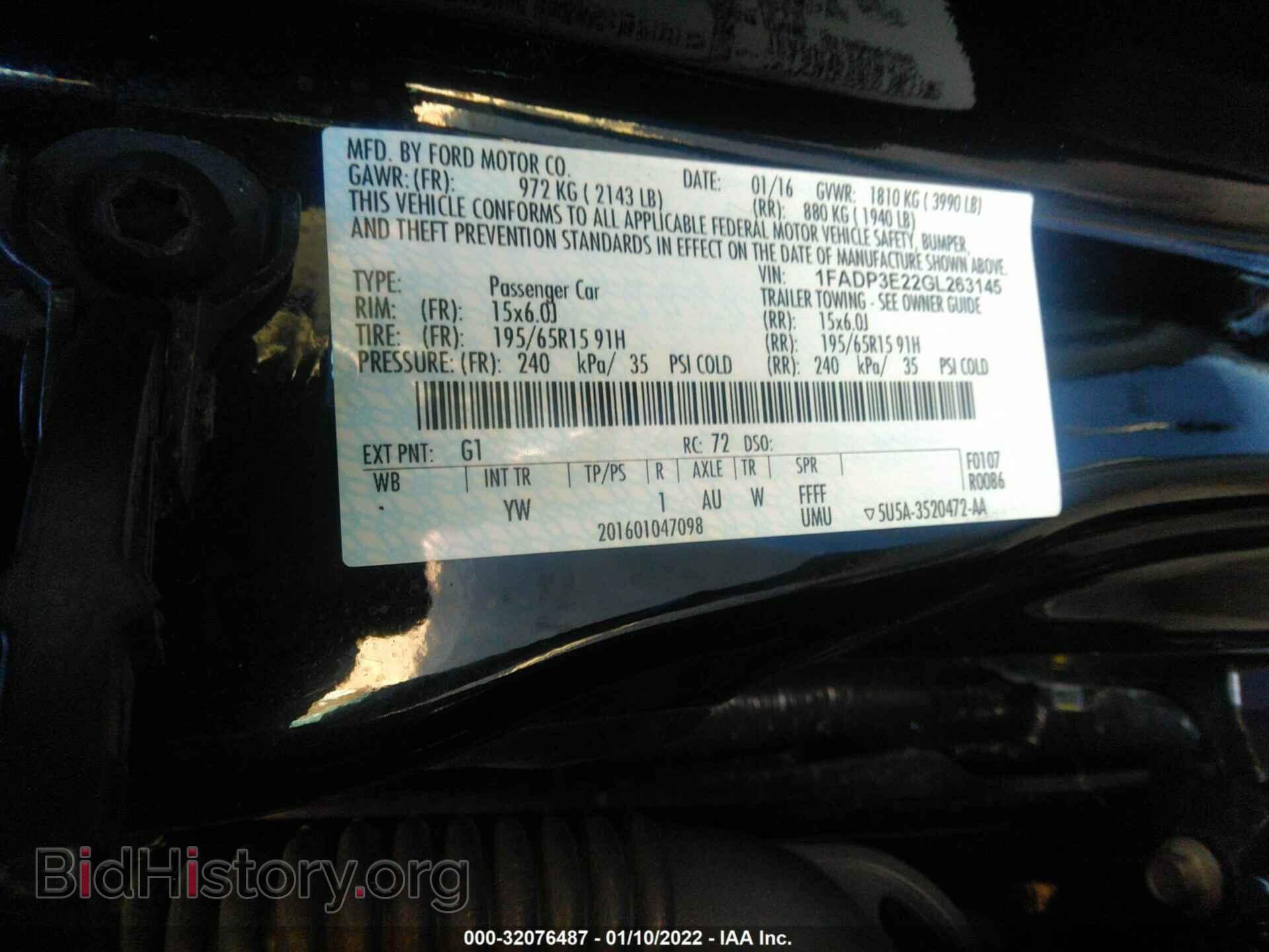 2016 FORD FOCUS - VIN: 1FADP3E22GL263145 - Фото 9