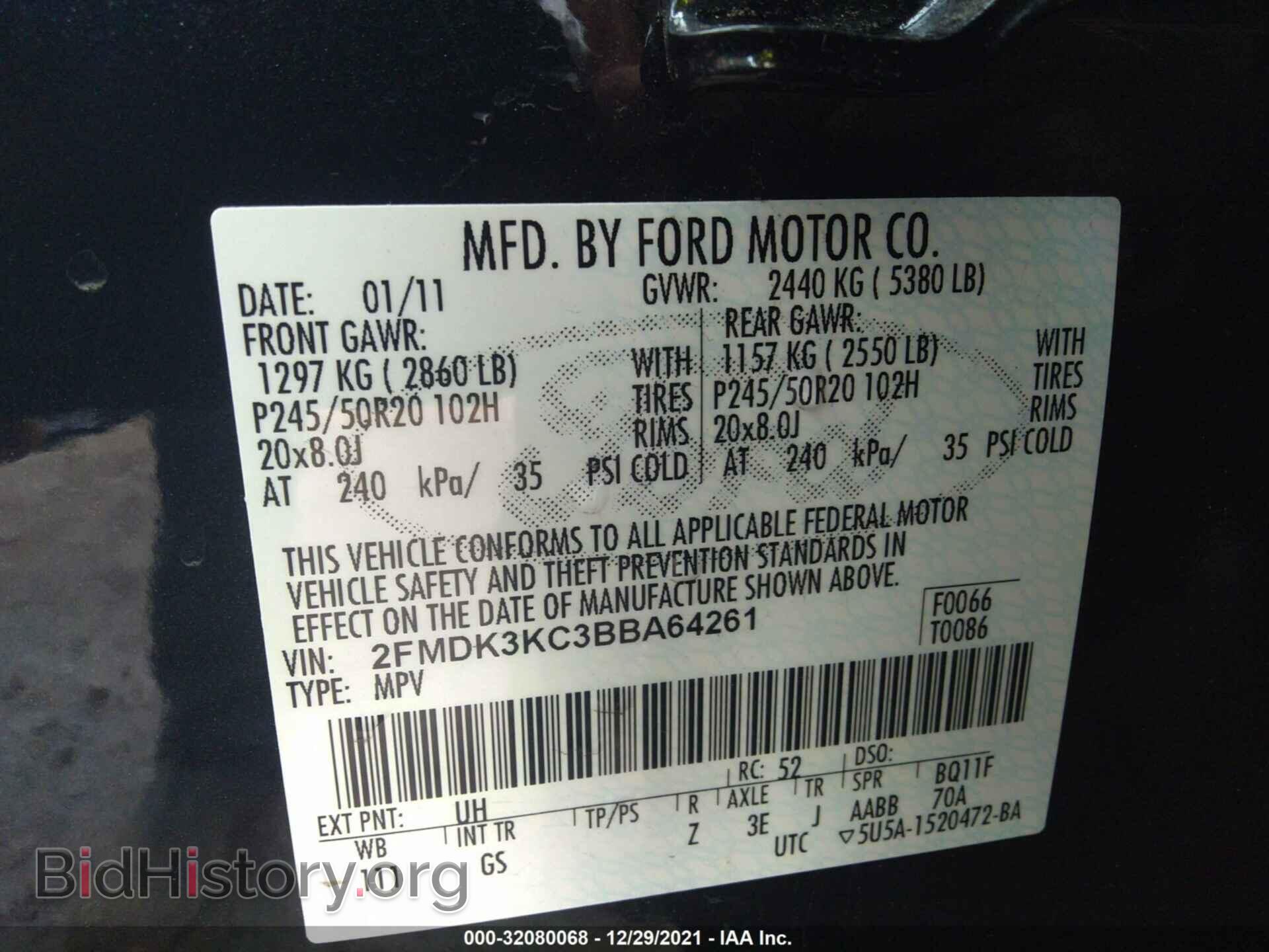 2011 FORD EDGE - VIN: 2FMDK3KC3BBA64261 - Photo 9