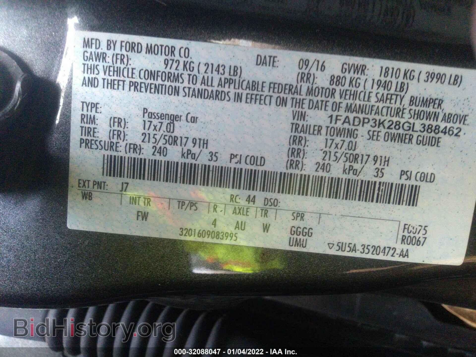 2016 FORD FOCUS - VIN: 1FADP3K28GL388462 - Фото 9