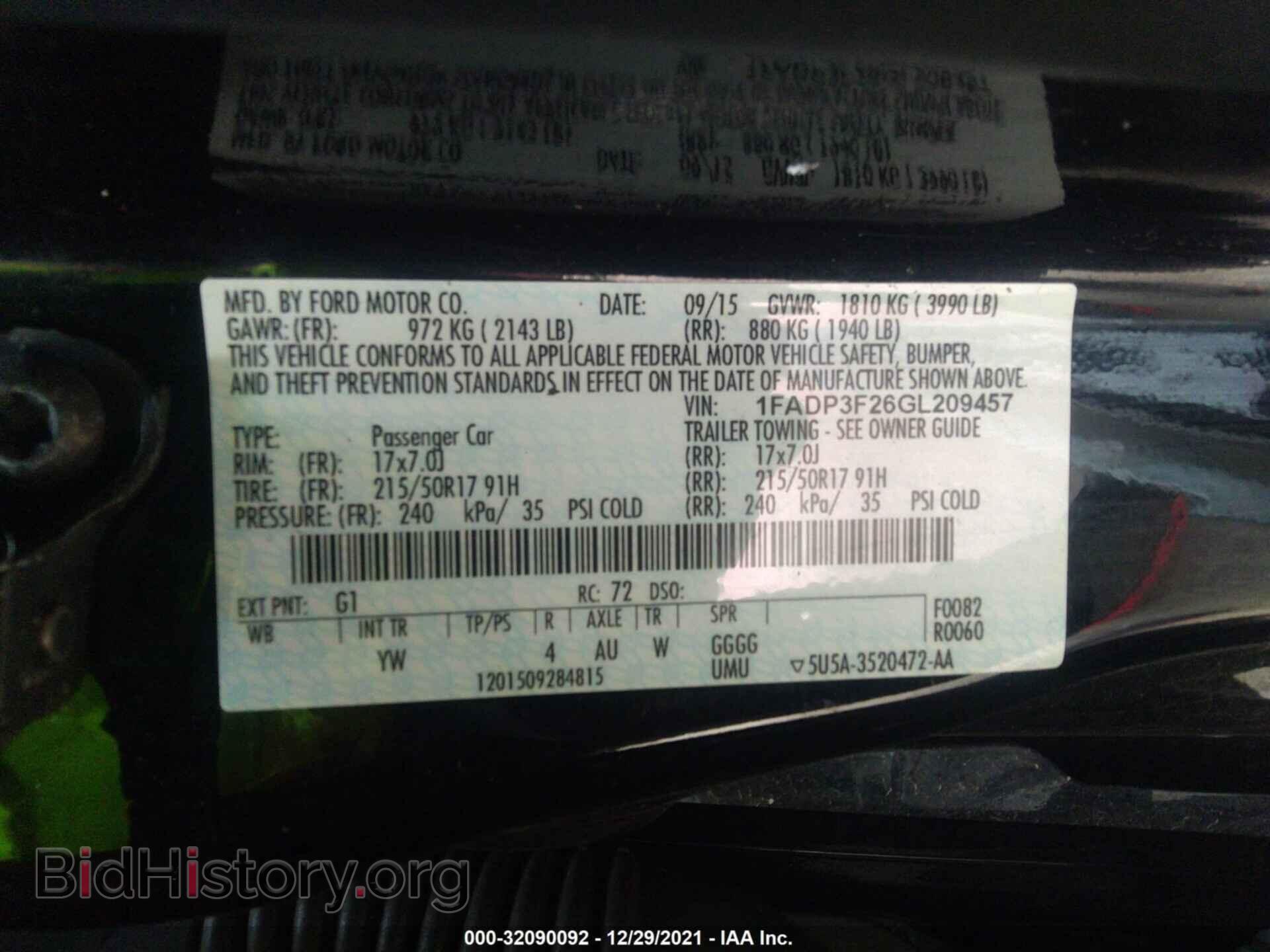 2016 FORD FOCUS - VIN: 1FADP3F26GL209457 - Фото 9