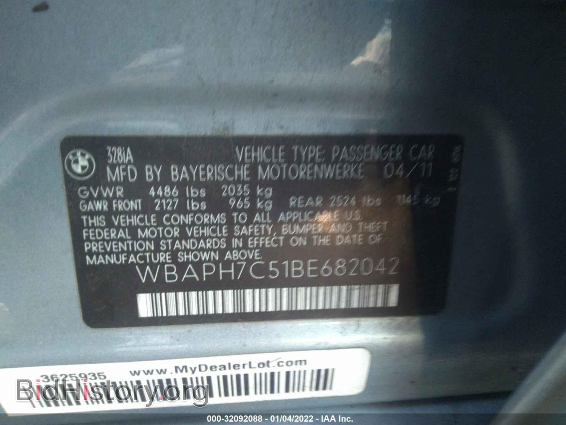 2011 BMW 3 SERIES - VIN: WBAPH7C51BE682042 - Фото 9